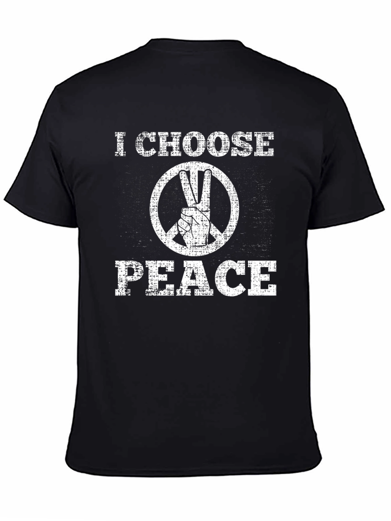 Black I Choose Peace T-Shirt: Vintage Style Graphic Tee view 4