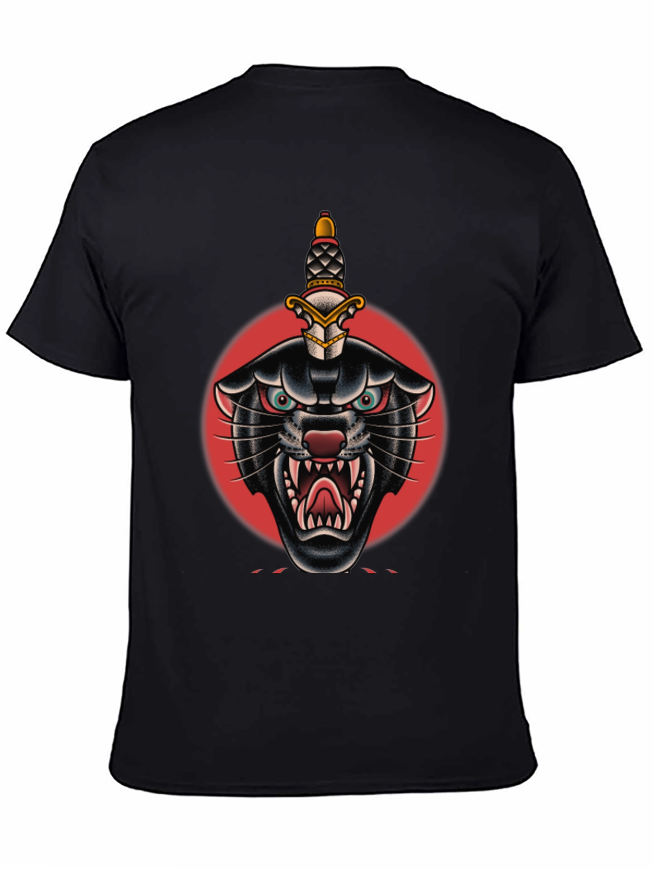 Black Black Panther Dagger Graphic Tee - Bold Streetwear Style view 4