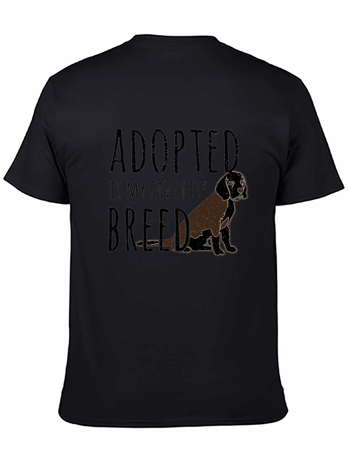Black Adopted is My Favorite Breed T-Shirt view 4