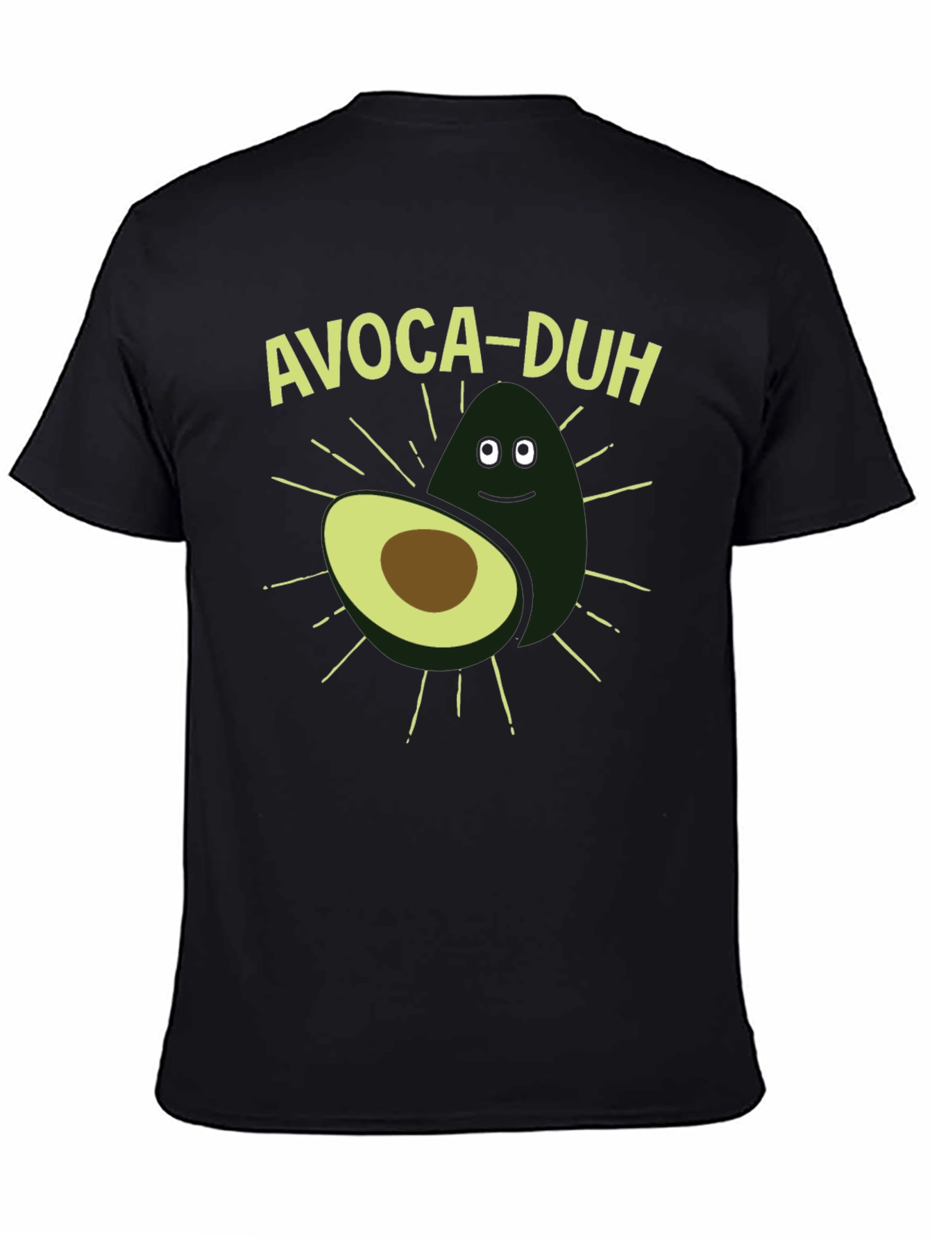 Black Avoca-duh Funny Avocado Graphic T-Shirt view 4