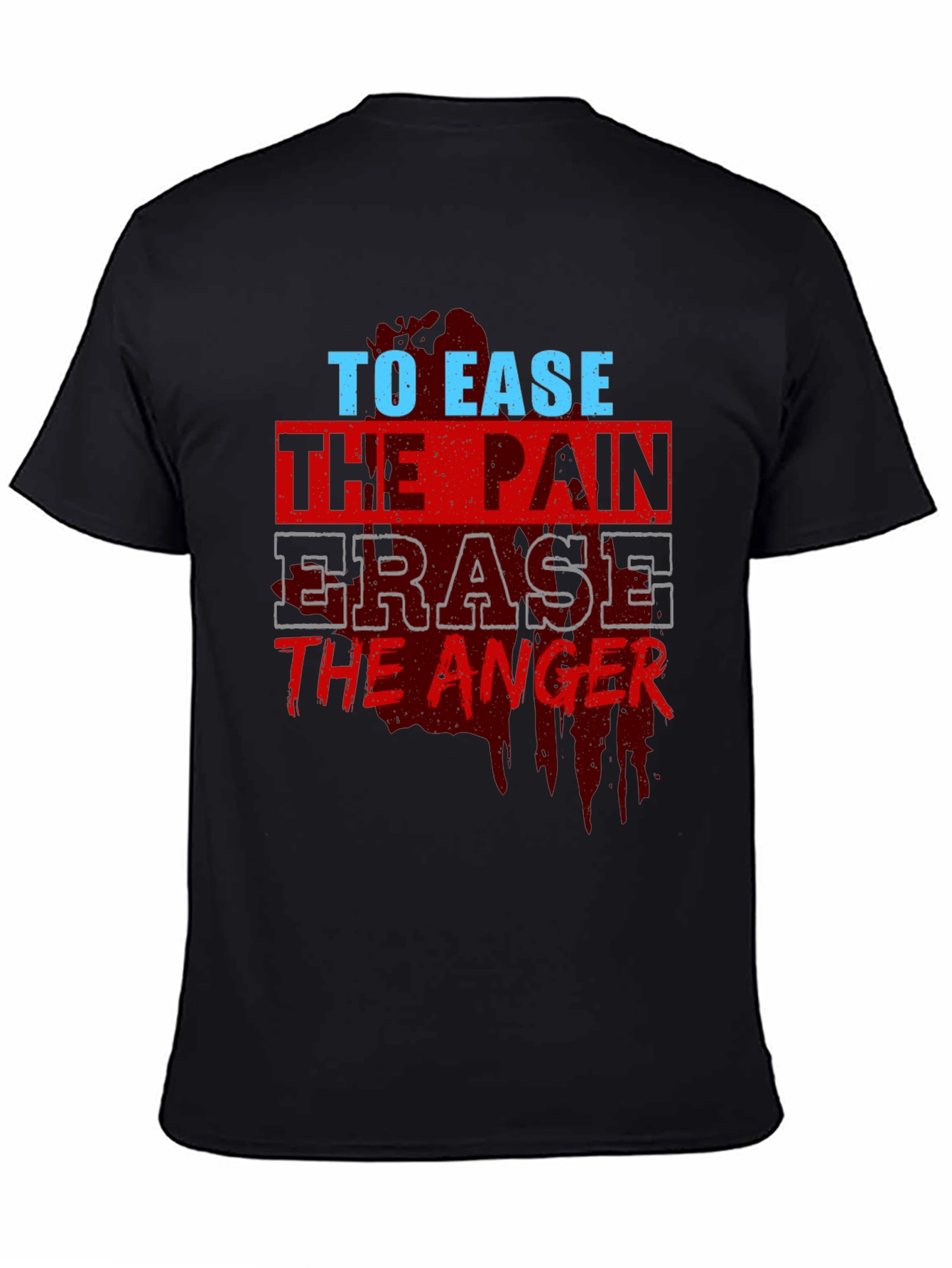 Black To Ease the Pain Men's Black Graphic T-Shirt view 4