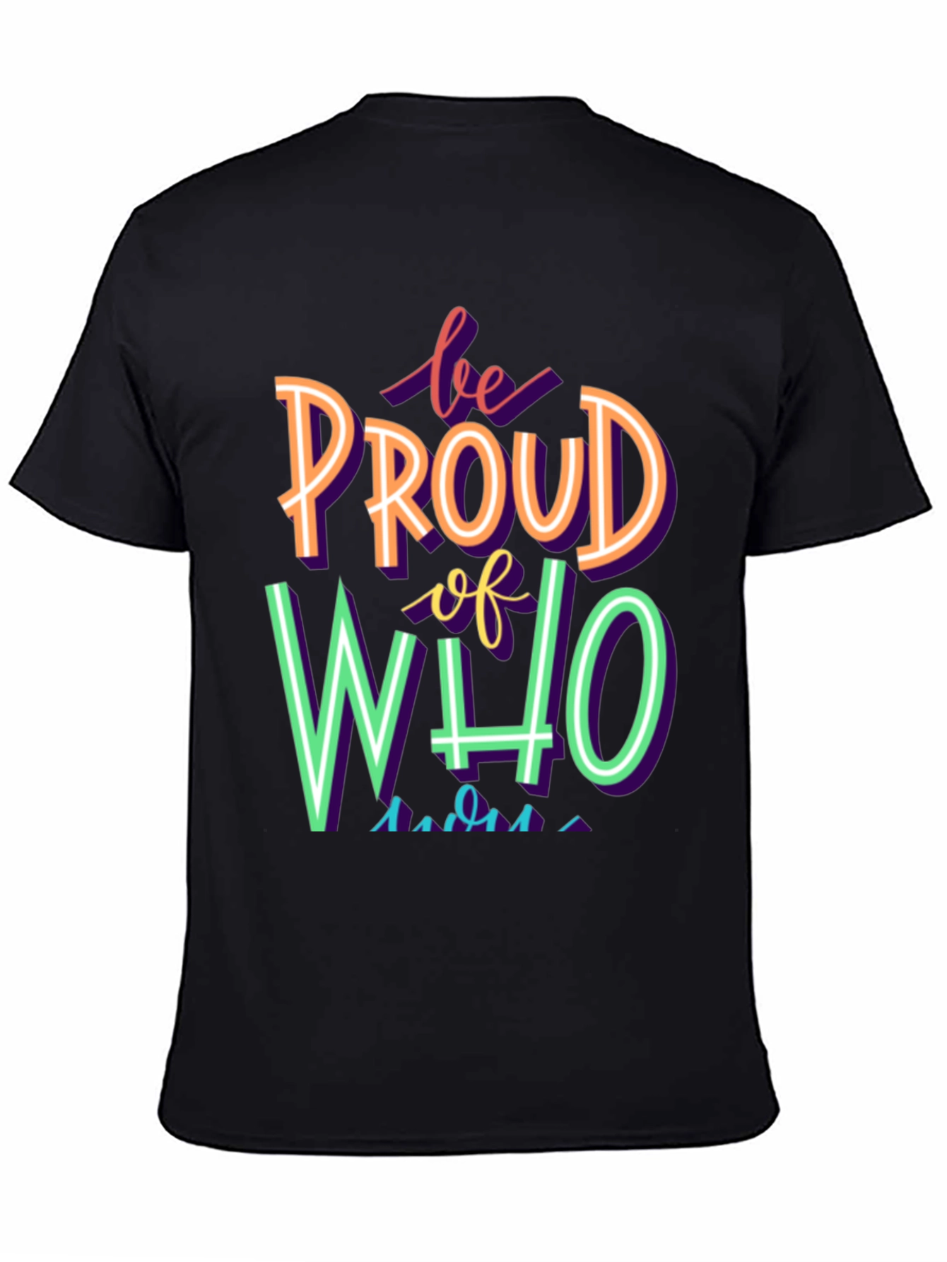 Black Be Proud T-Shirt - Colorful Pride Tee view 4