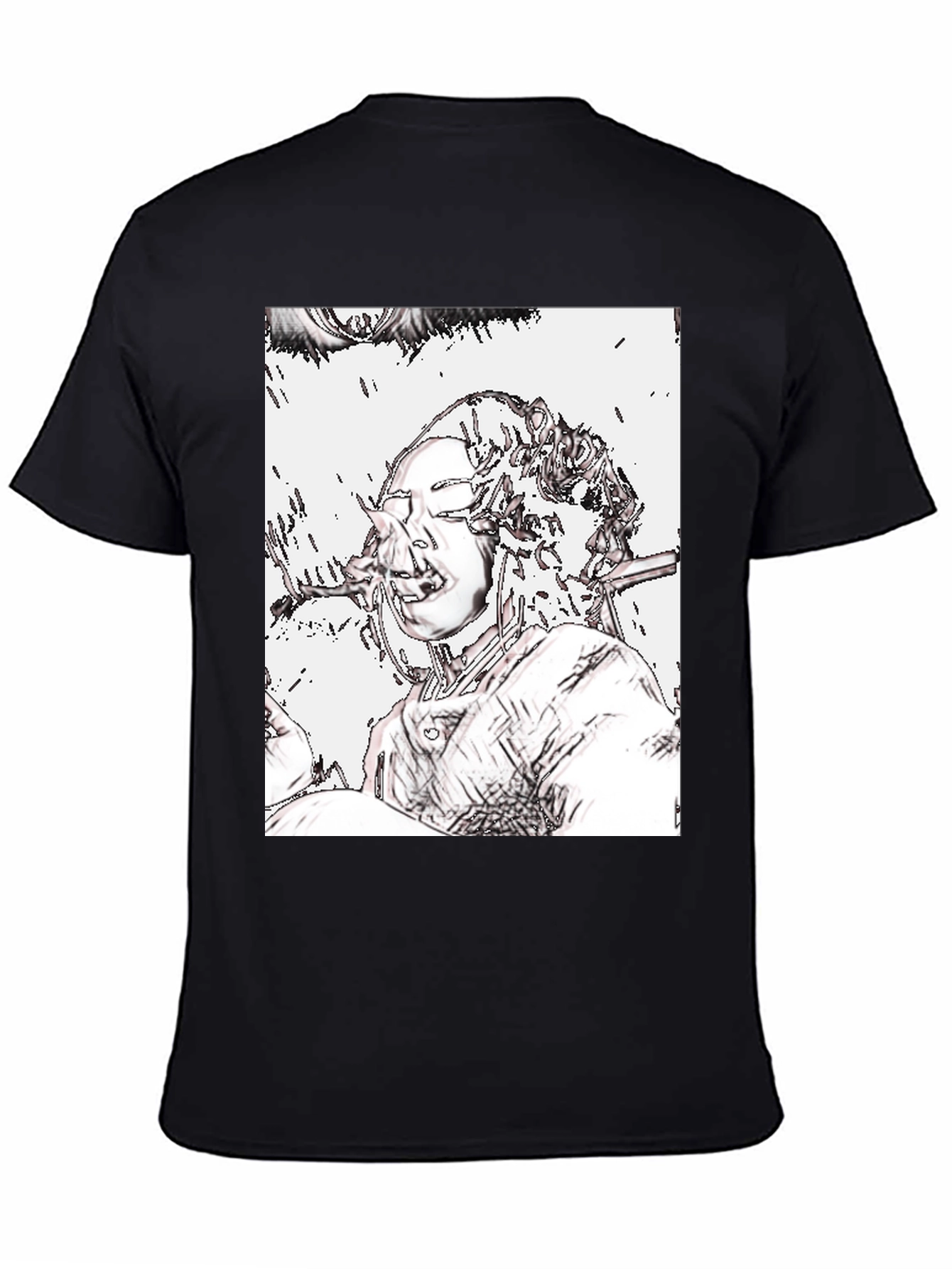 Black Edgy Graphic Tee - Unique Artistic Design view 4