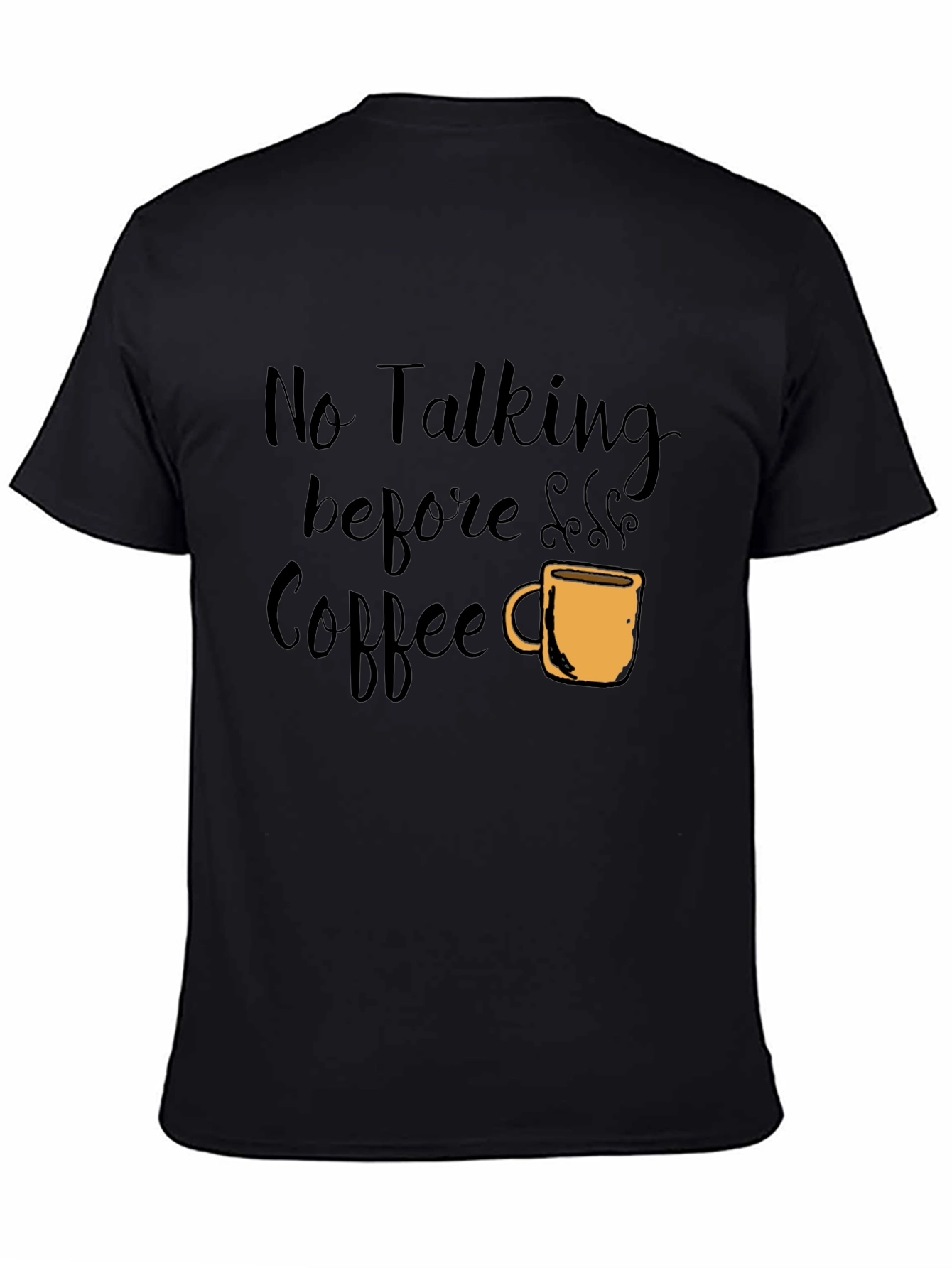 Black No Talking Before Coffee Graphic Tee - Black view 4