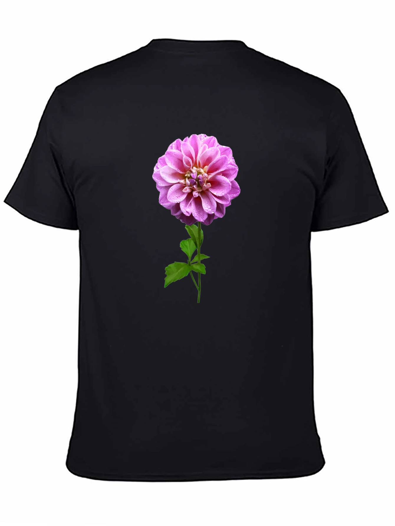 Pink Dahlia Flower Graphic T-Shirt - 4