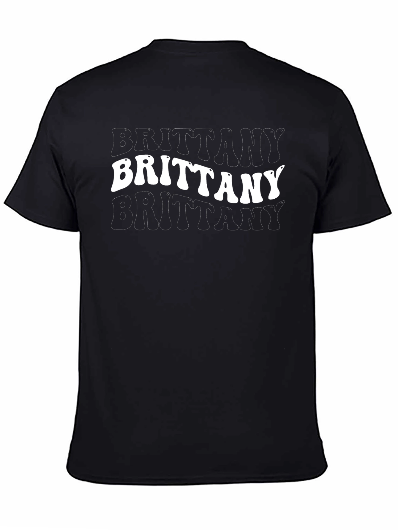 Black Brittany Retro Graphic Tee - Soft Cotton Blend T-Shirt view 4