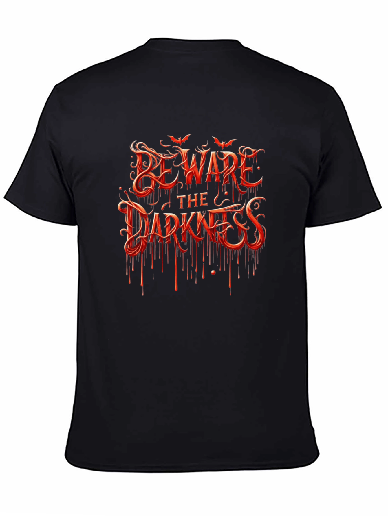 Black Beware the Darkness Graphic Tee - Halloween Style view 4