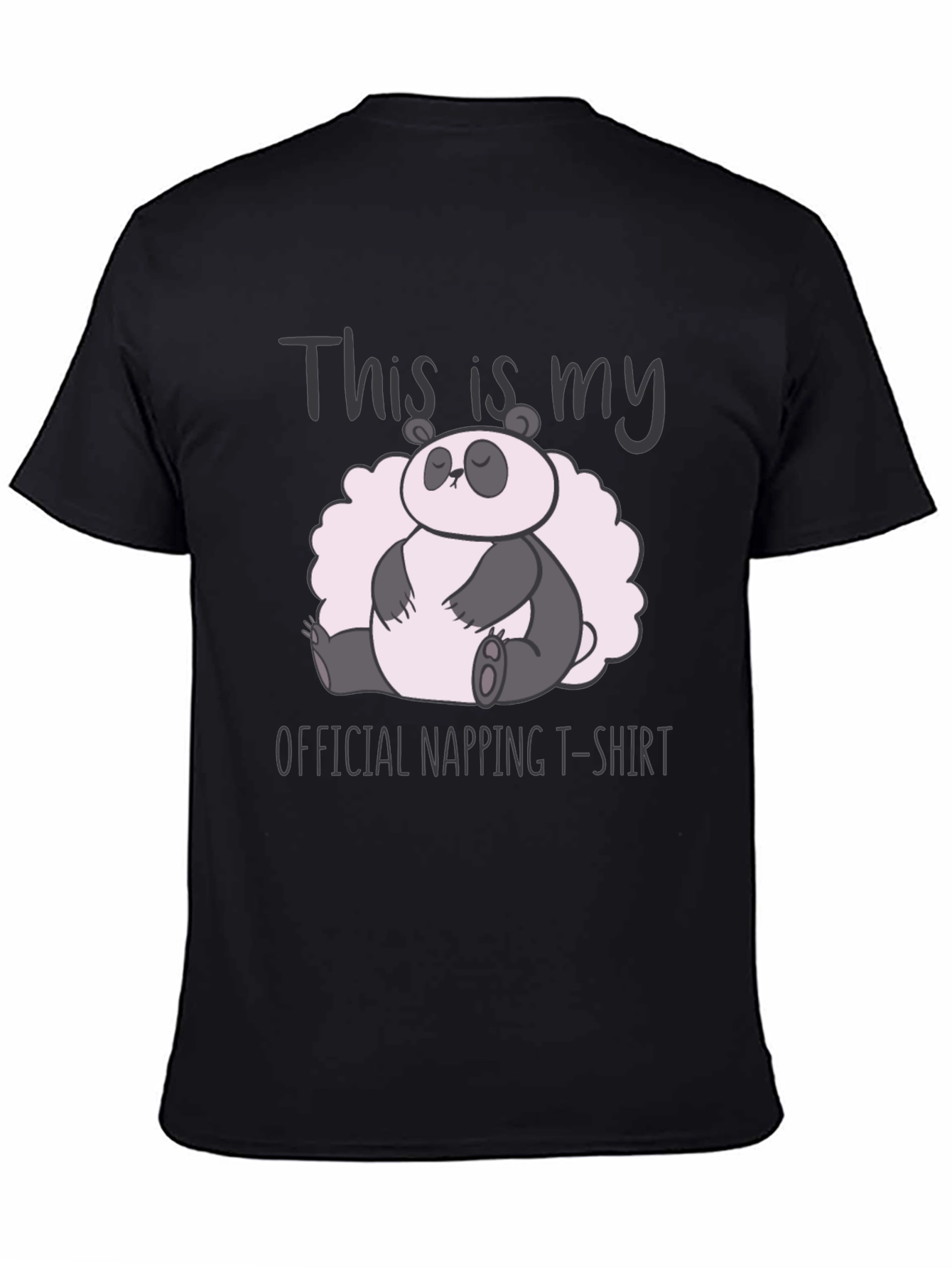 Black Panda Napping T-Shirt - Comfy Sleepwear view 4
