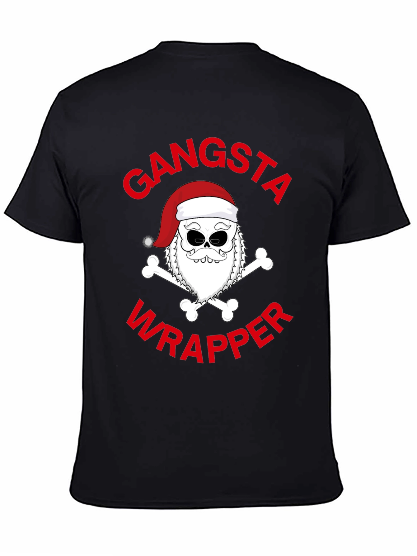 Black Gangsta Wrapper Santa T-Shirt view 4