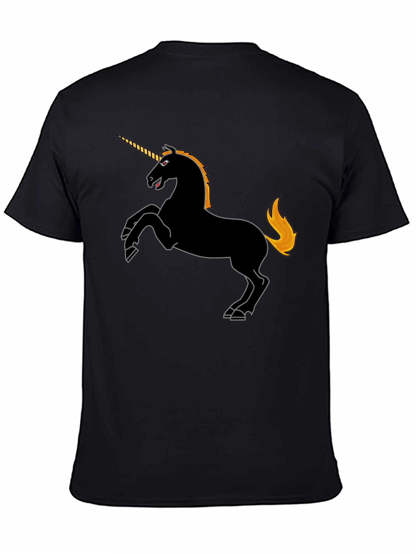 Black Black Unicorn Graphic Tee - Stylish Men's T-Shirt view 4