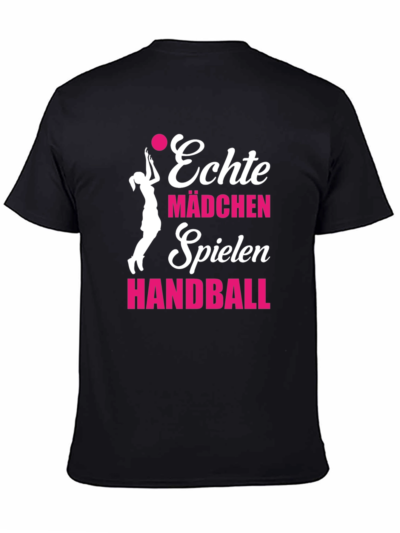 Black Echte Mädchen Handball T-Shirt - Black view 4