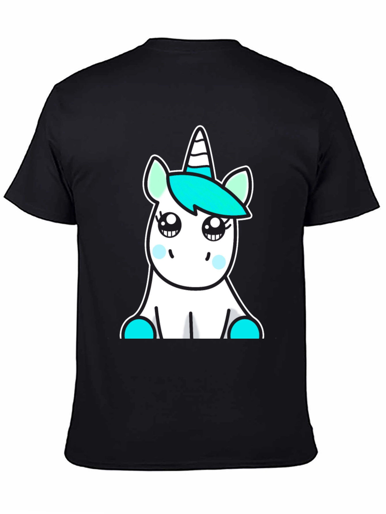 Black Cute Unicorn Graphic Tee - Soft Cotton Blend view 4