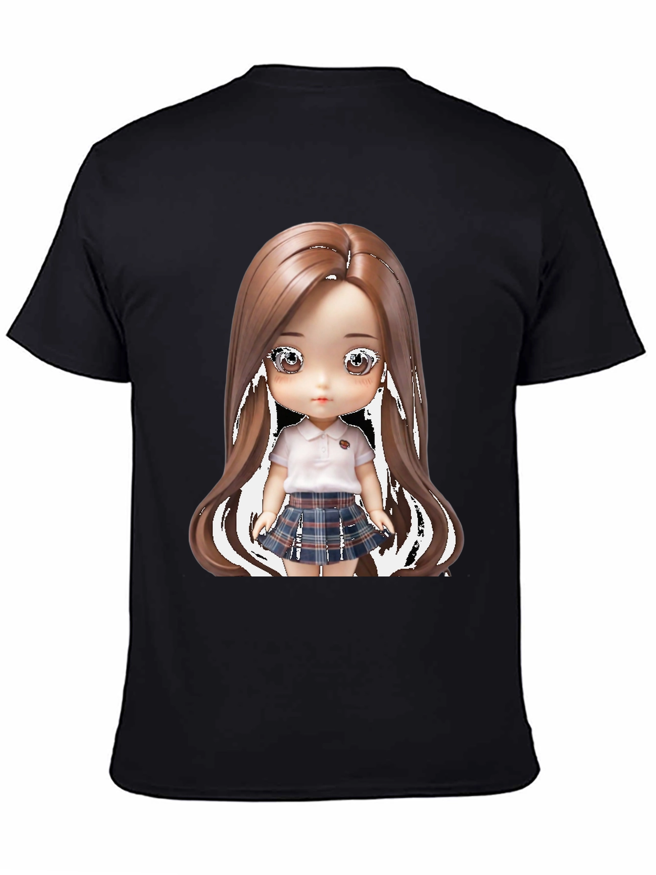 Black Anime Doll Graphic Tee - Stylish & Unique! view 4