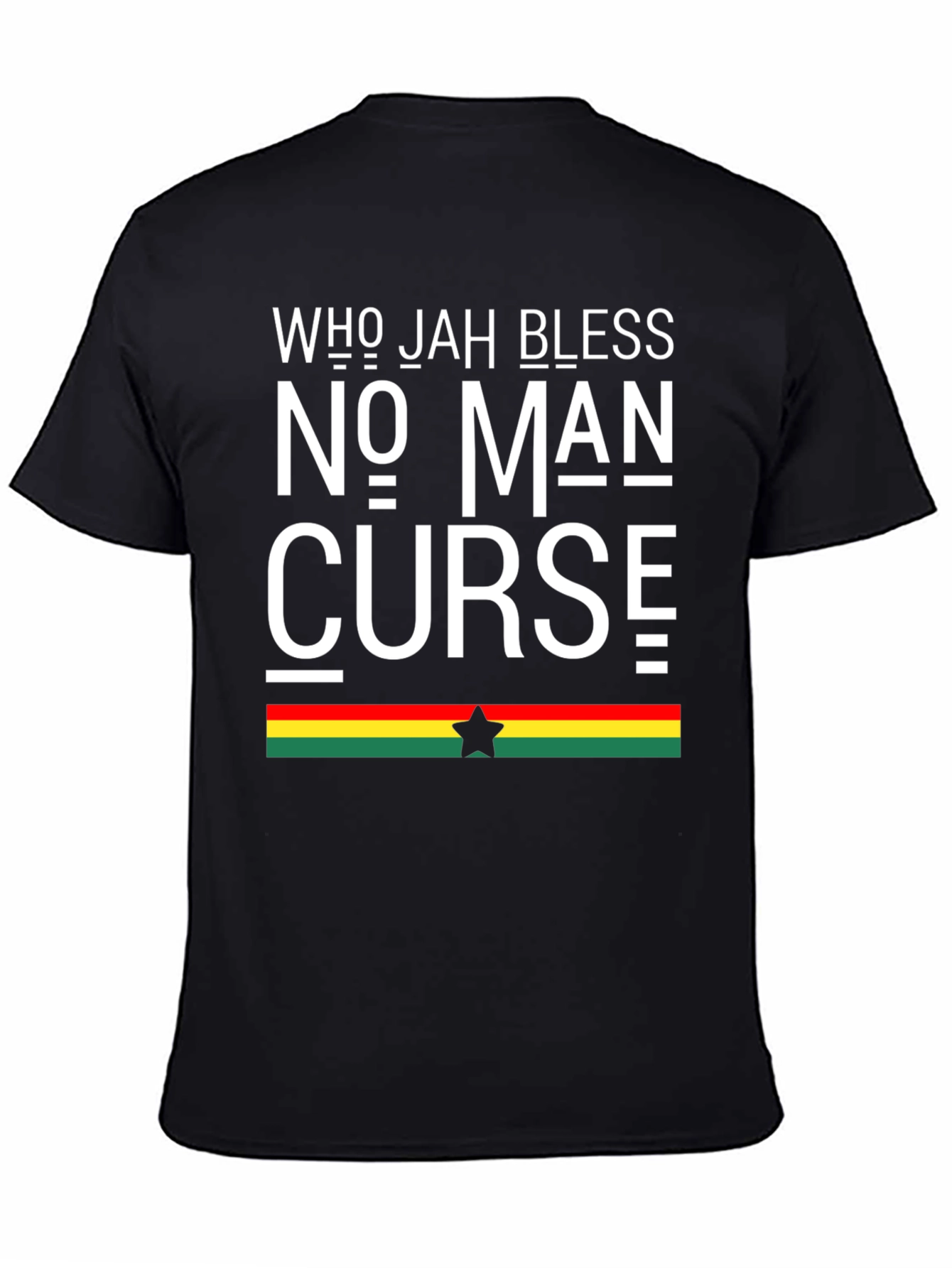 Black Who Jah Bless No Man Curse Graphic Tee view 4