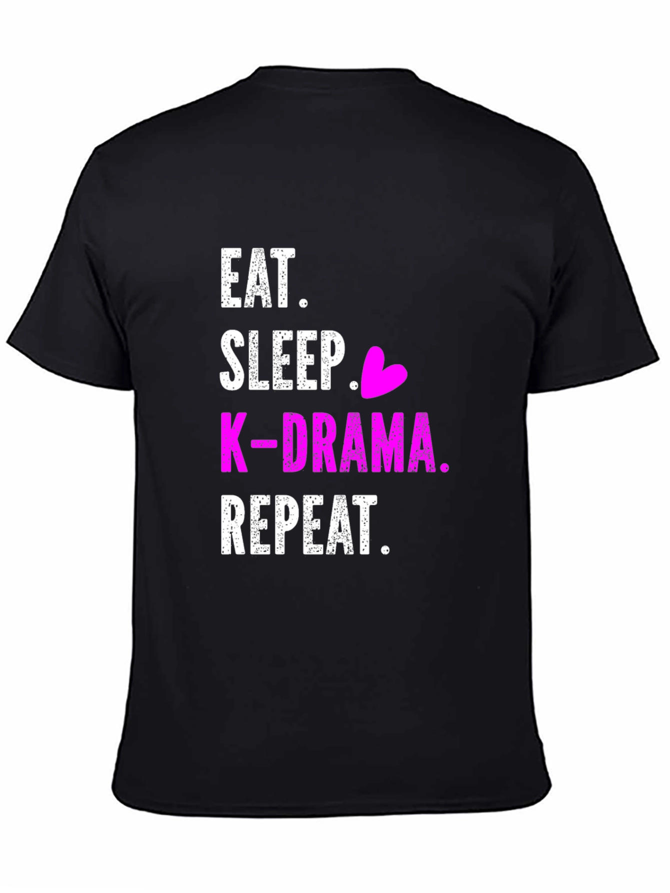 Eat Sleep K-Drama Repeat Black T-Shirt - 4