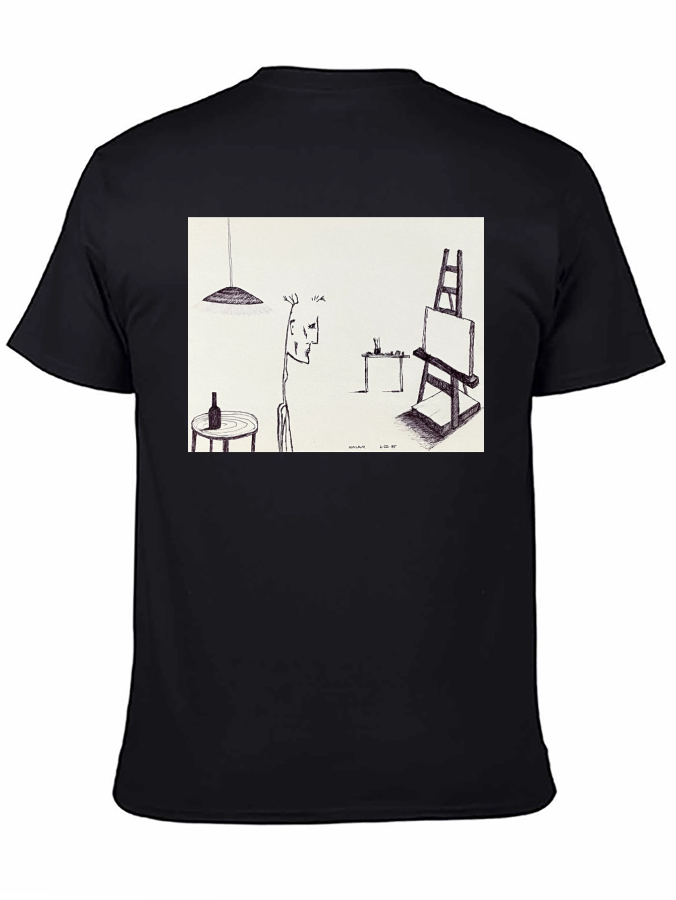 Black Abstract Art Black T-Shirt view 4