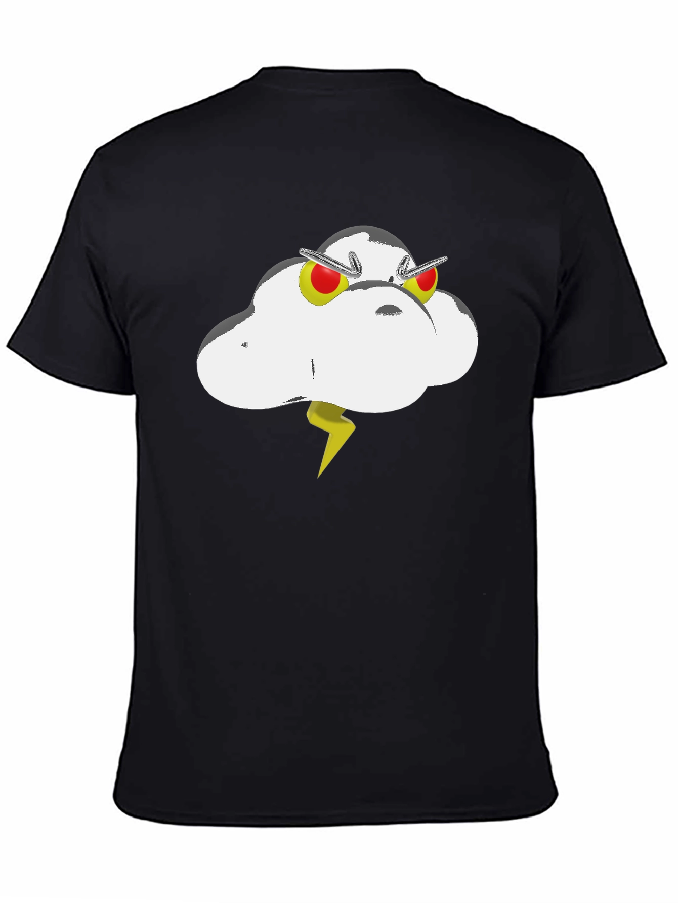 Black Cartoon Cloud Graphic Tee - Black view 4