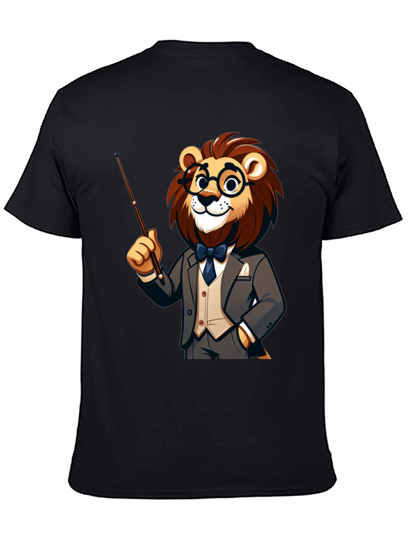 Black Lion Professor T-Shirt - Intellectual Animal Tee view 4