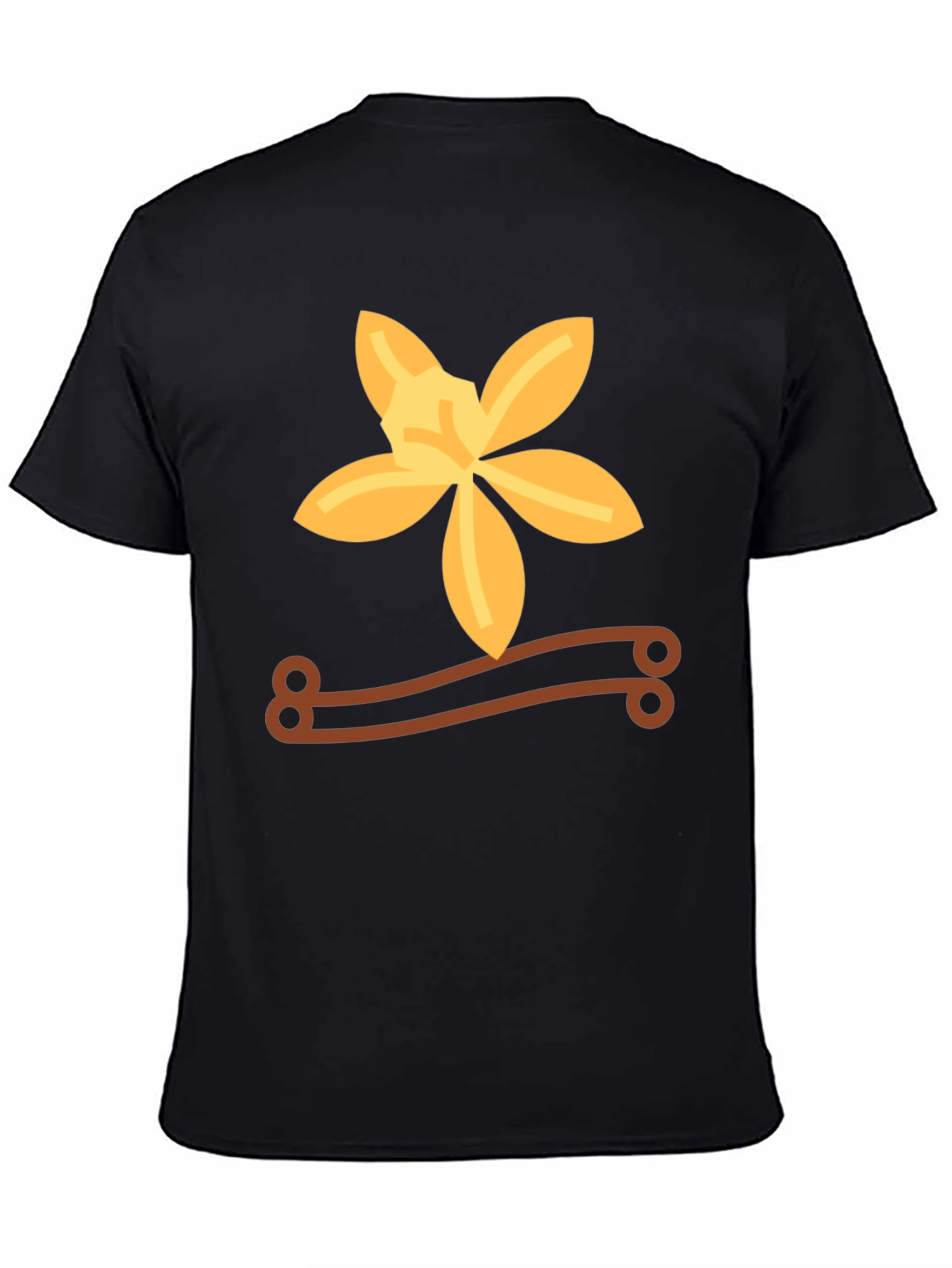 Black Vanilla Flower Black Graphic Tee view 4