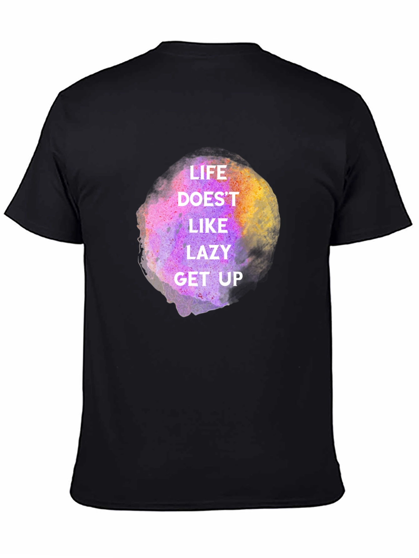Black Life Doesn't Like Lazy Get Up Graphic Tee - Black view 4