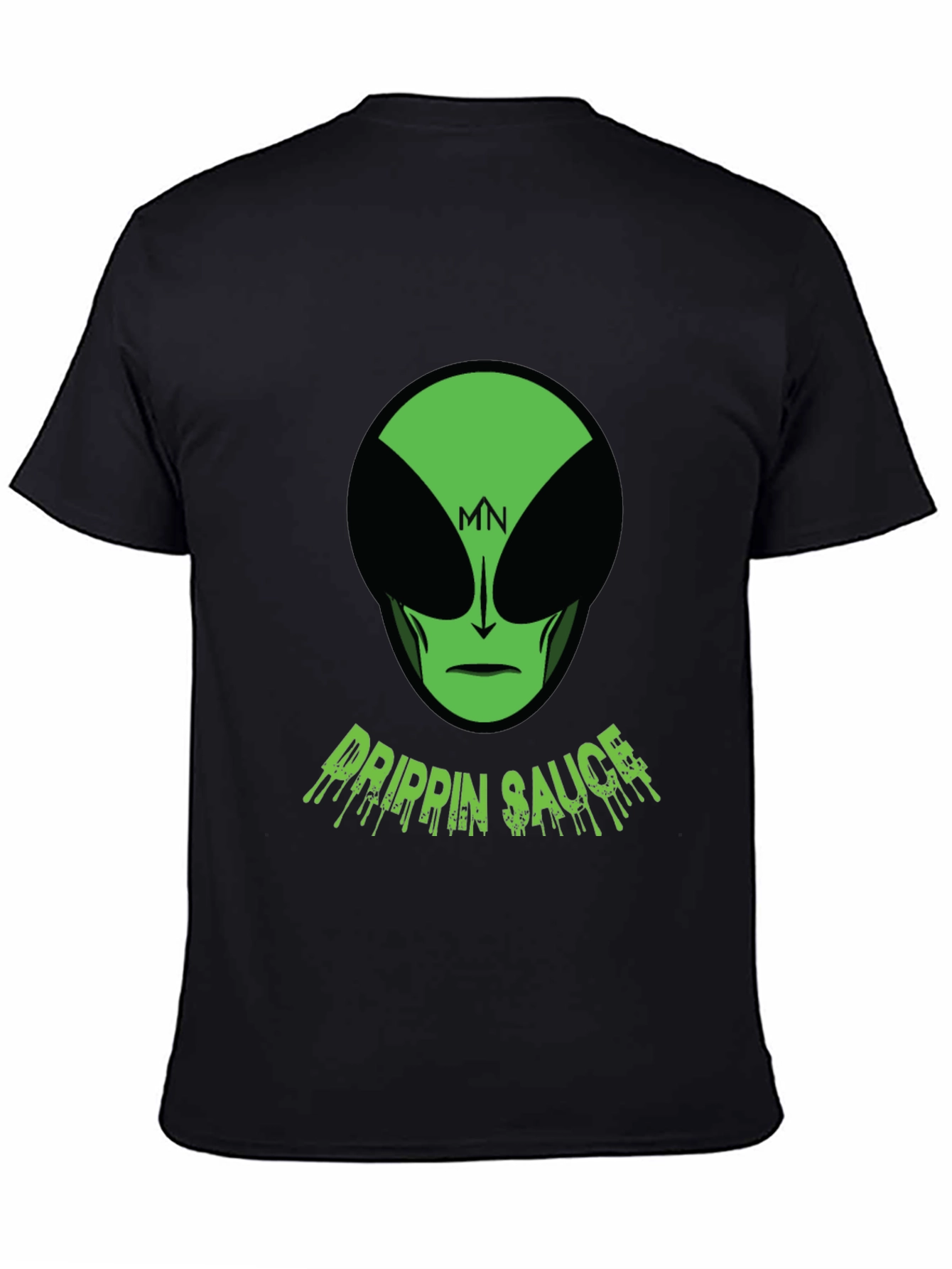 Black Men's Black Drippin' Sauce Alien Graphic Tee view 4
