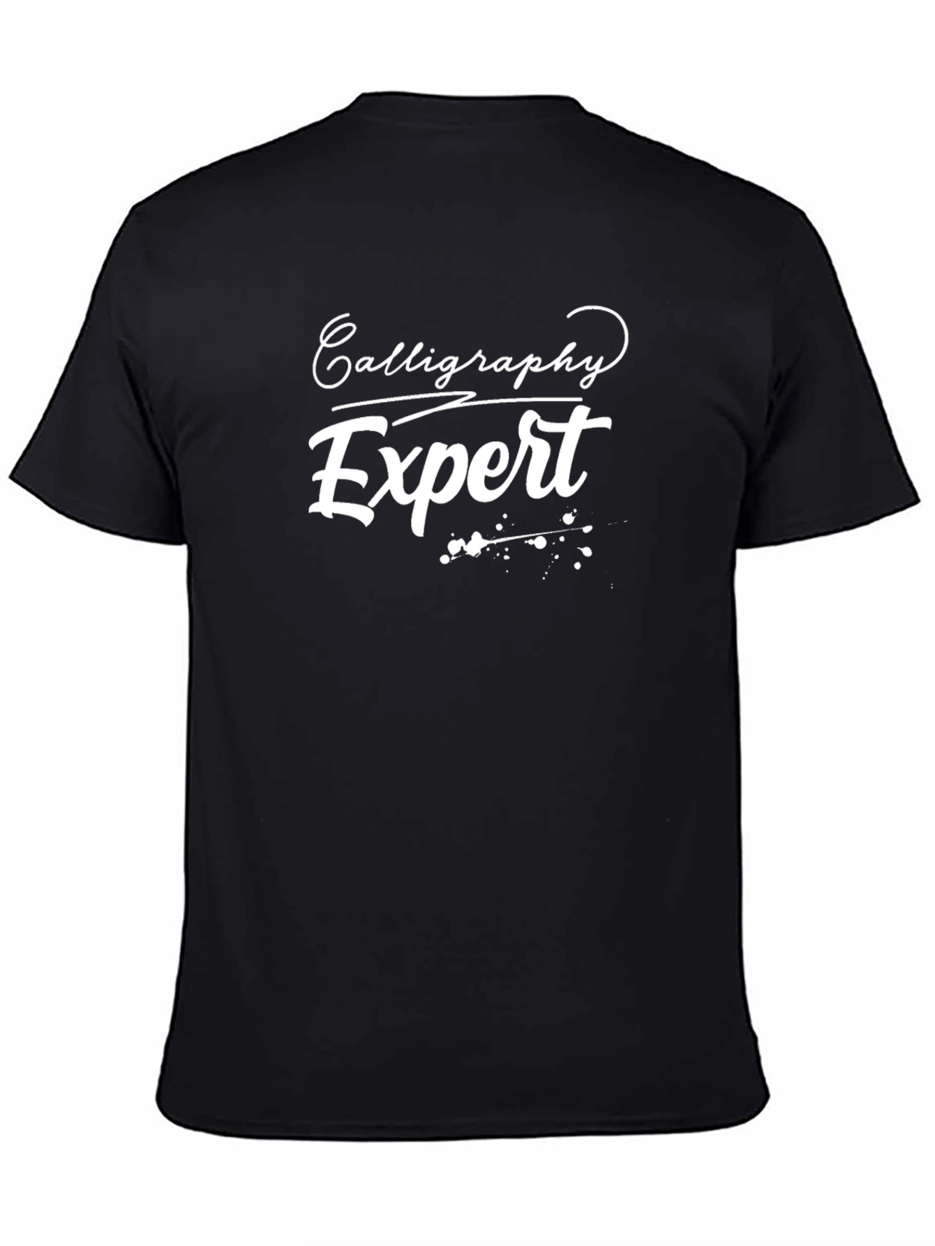 Black Calligraphy Expert Graphic T-Shirt - Black view 4