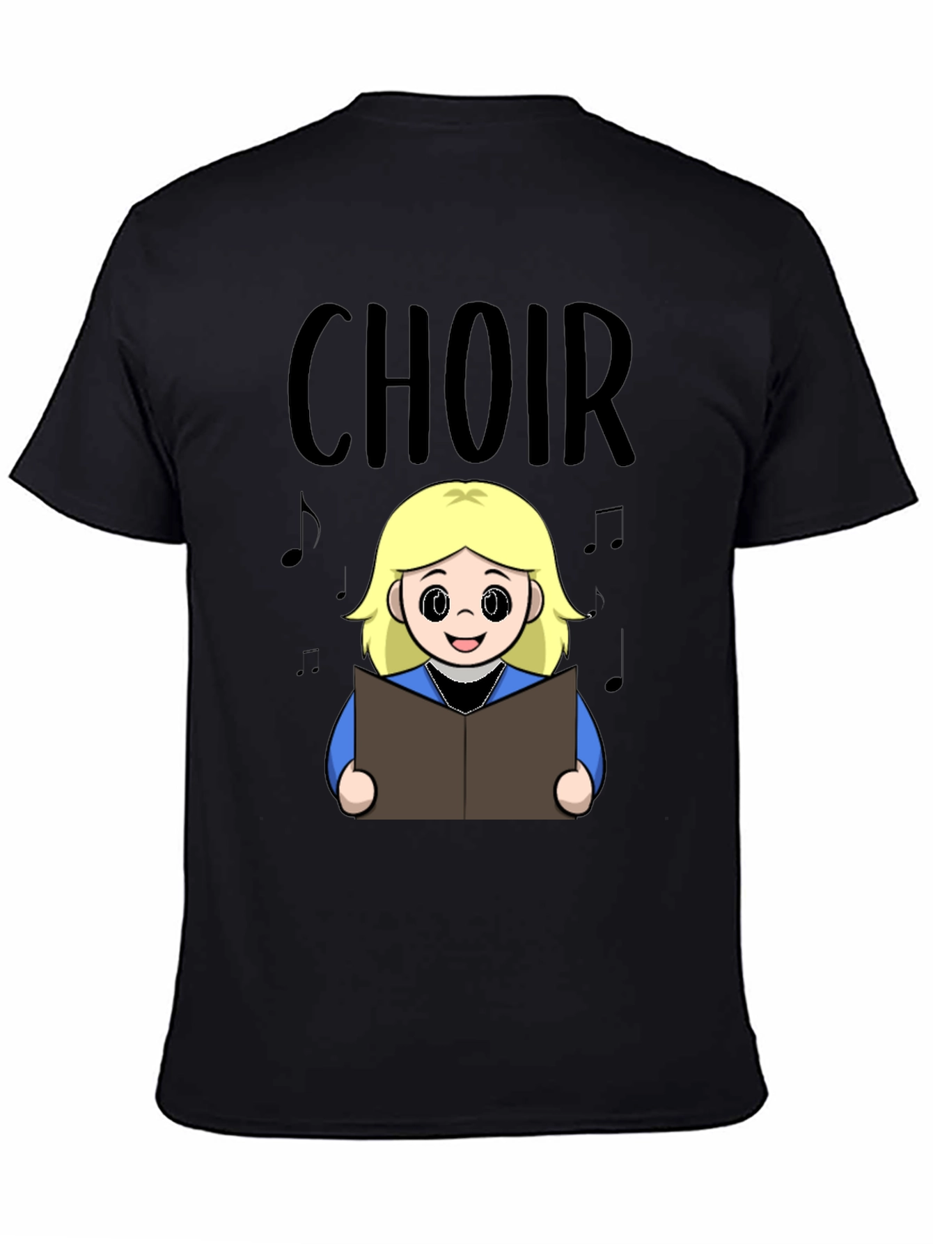 Black Choir Girl Cartoon T-Shirt view 4