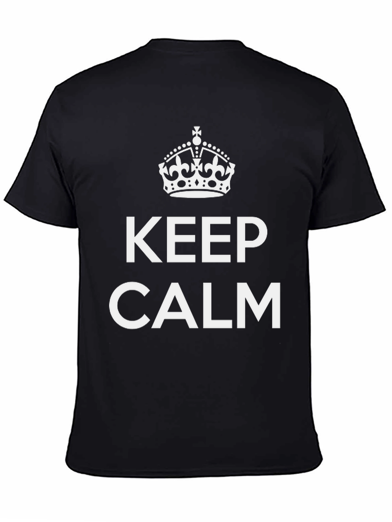Black Keep Calm Crown Graphic Tee - Soft Cotton Blend view 4