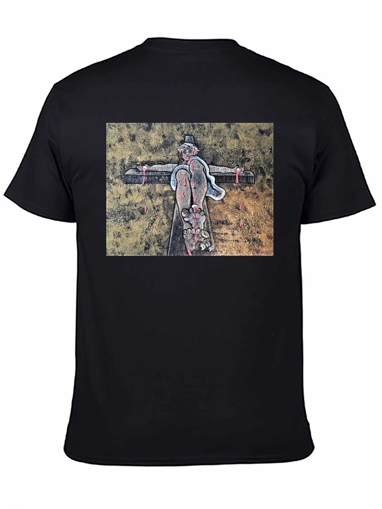 Black Unique Graphic Print Black T-Shirt view 4