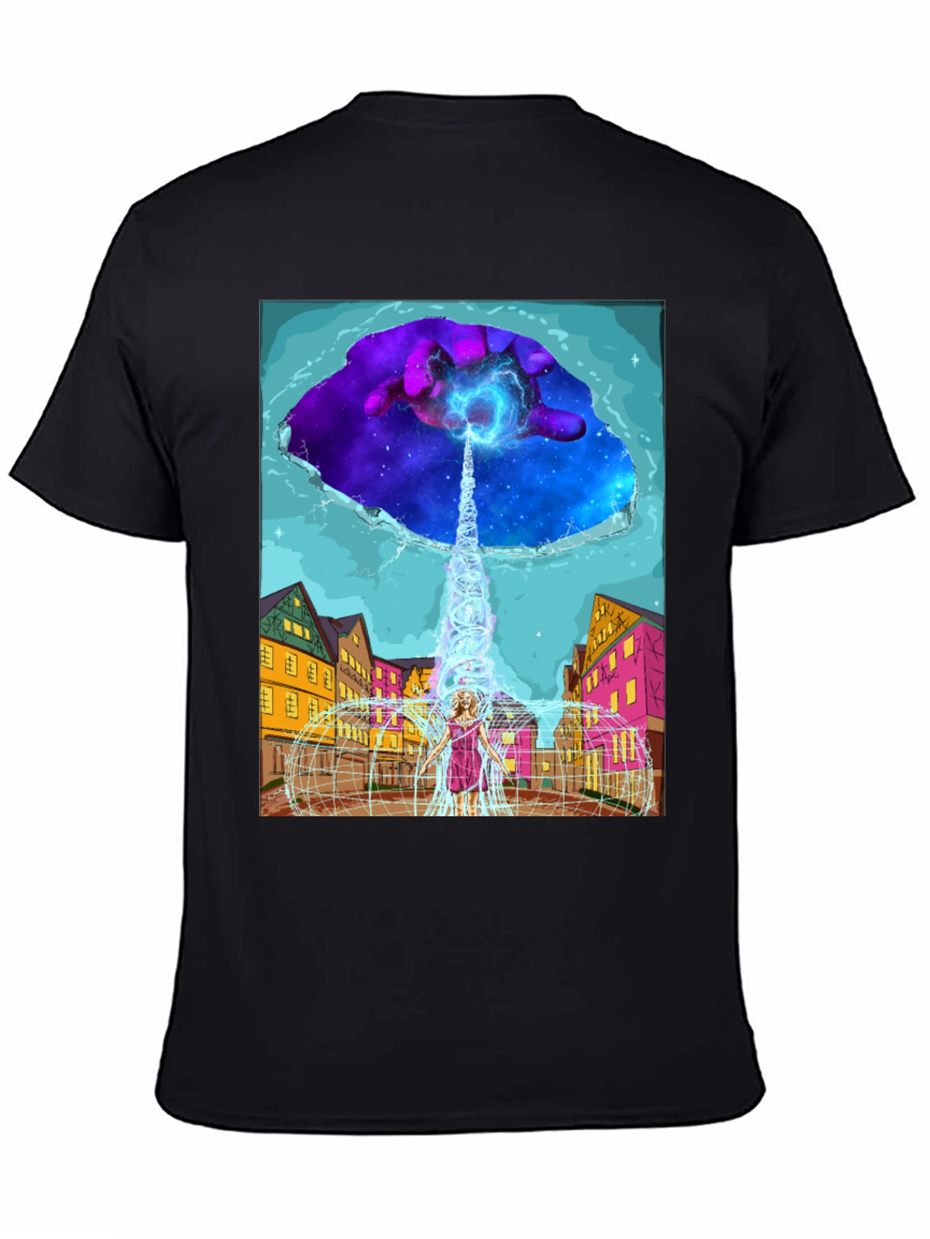 Black Cosmic Portal T-Shirt - Unique Graphic Tee view 4