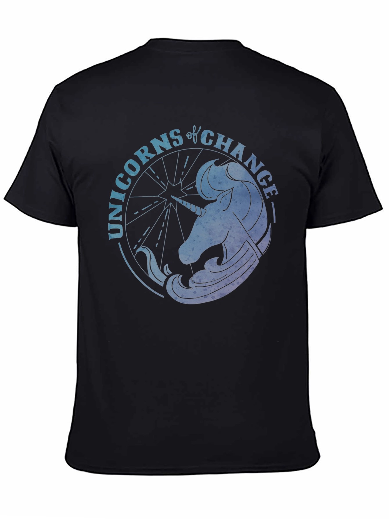 Black Unicorns of Change Black T-Shirt view 4