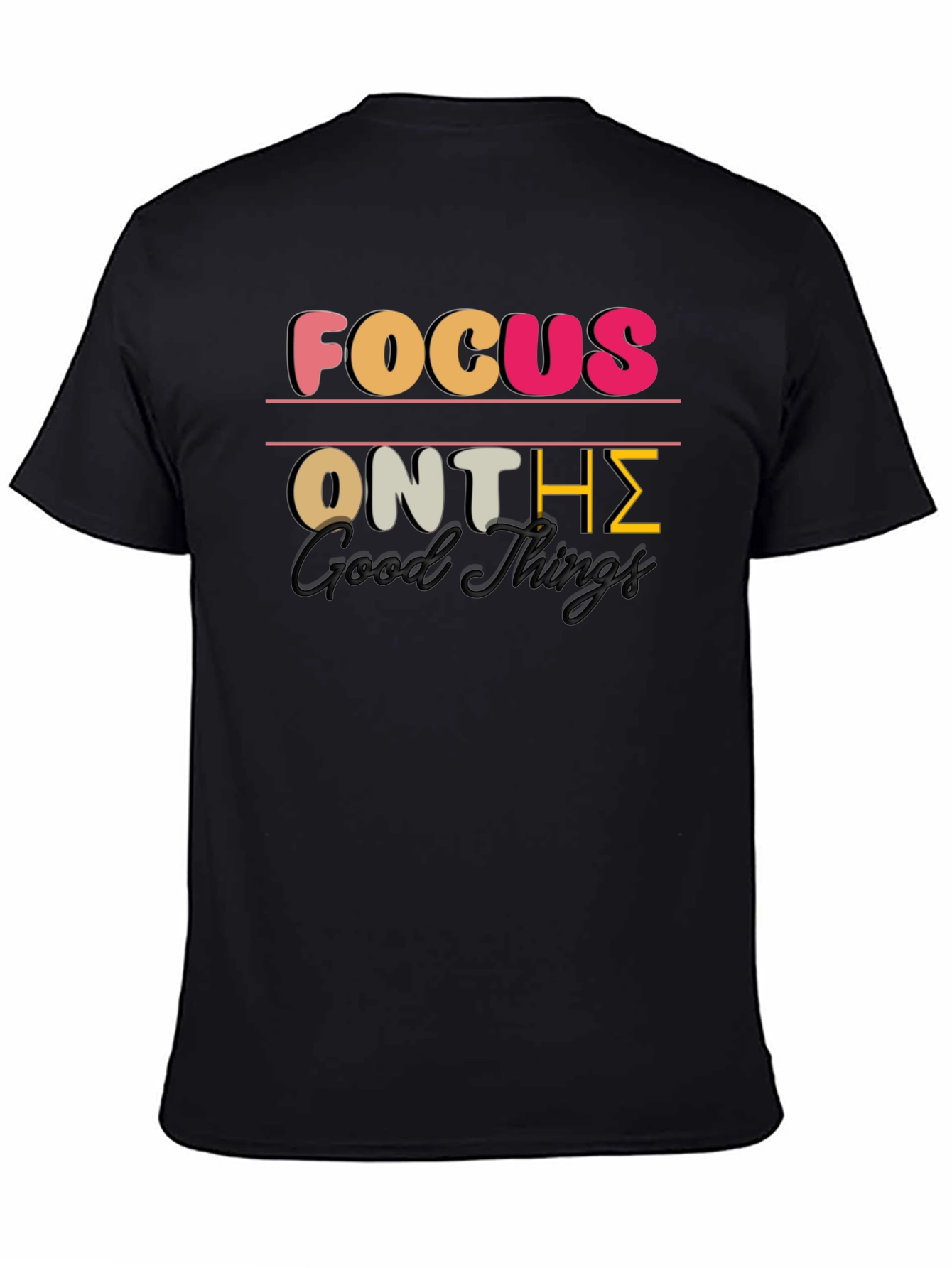 Black Focus on the Good Things Graphic Tee view 4