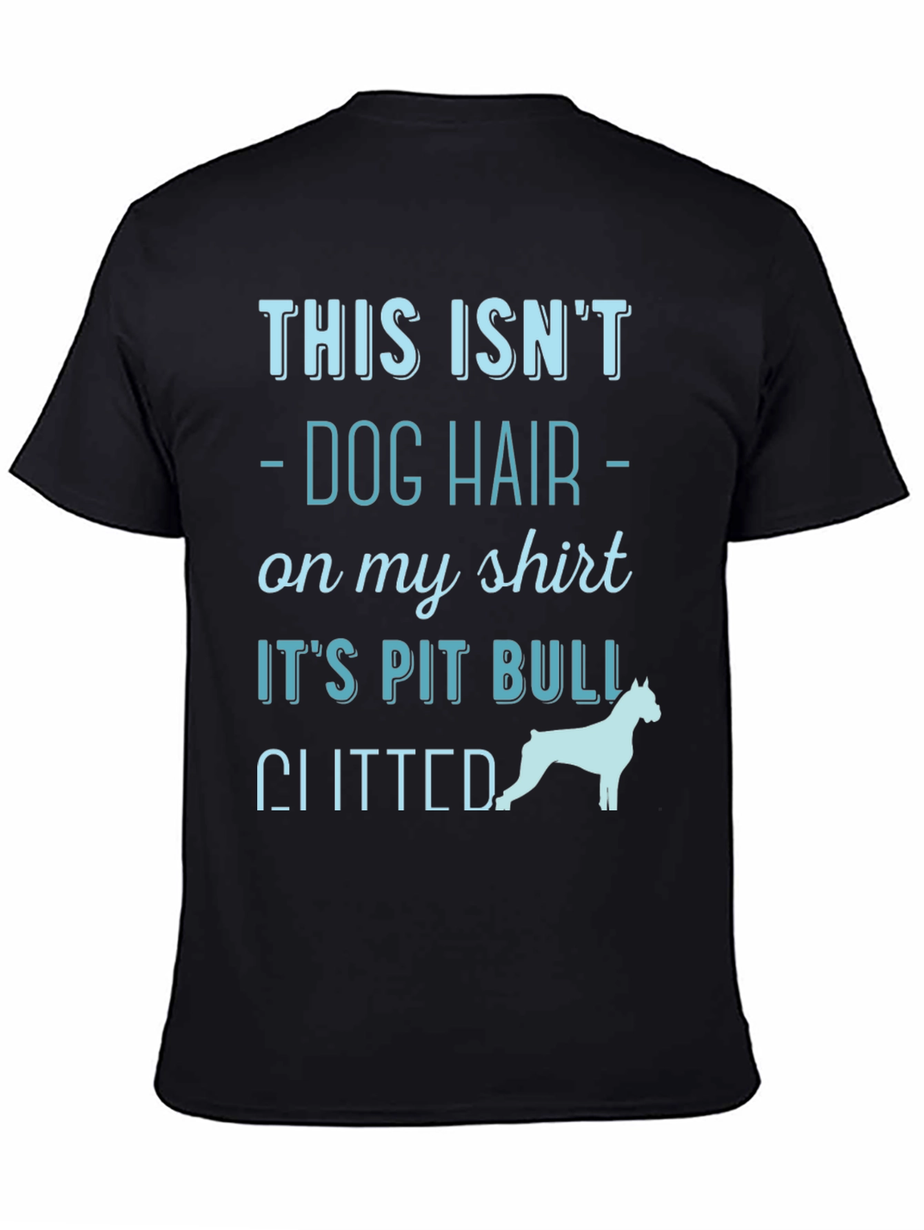 Black Pitbull Glitter T-Shirt - Dog Lover Tee view 4