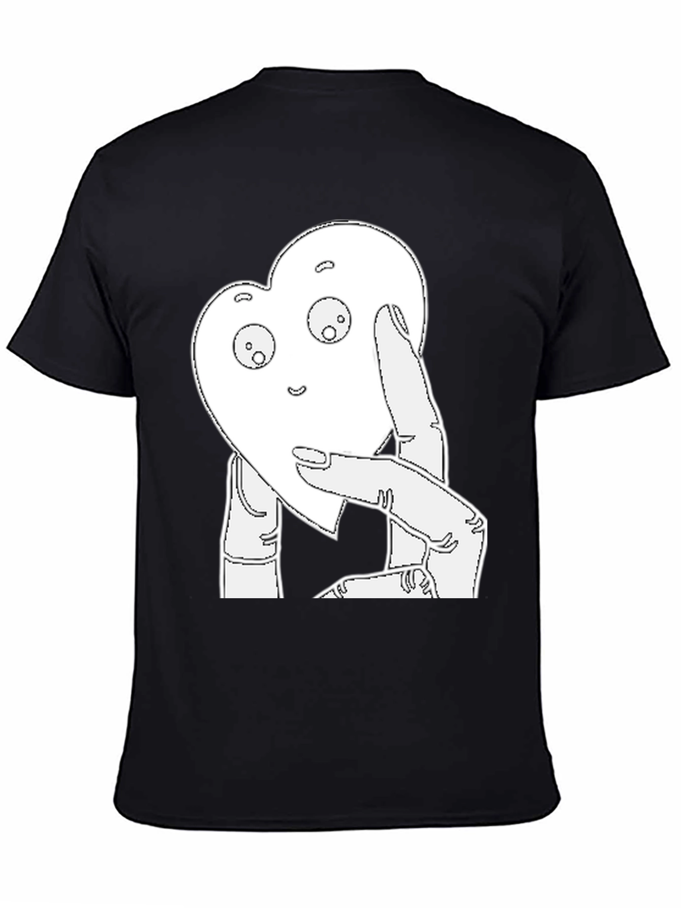 Black Heart-Shaped Friend Graphic Tee - Black view 4