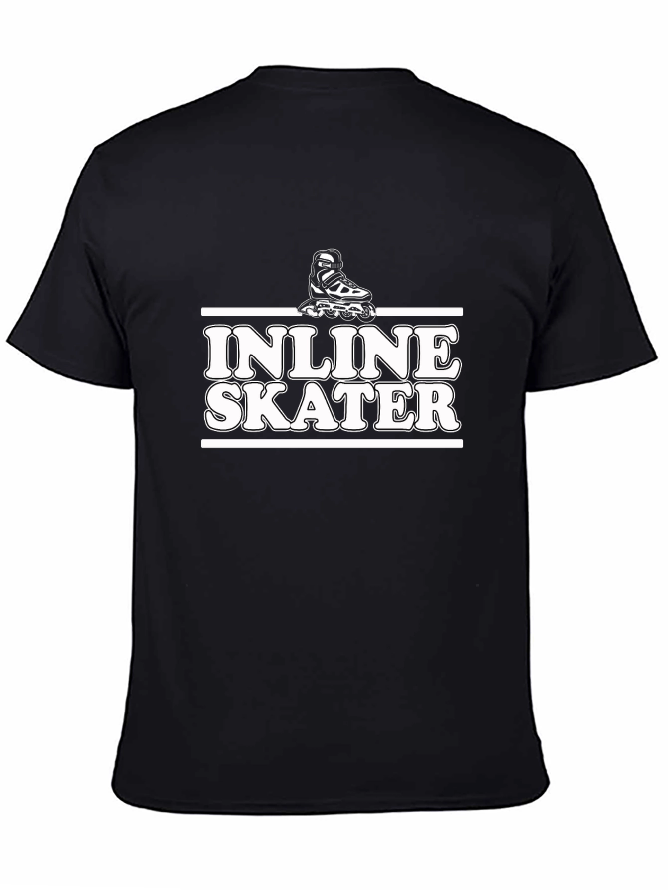 Black Inline Skater Graphic T-Shirt - Black Cotton Tee view 4