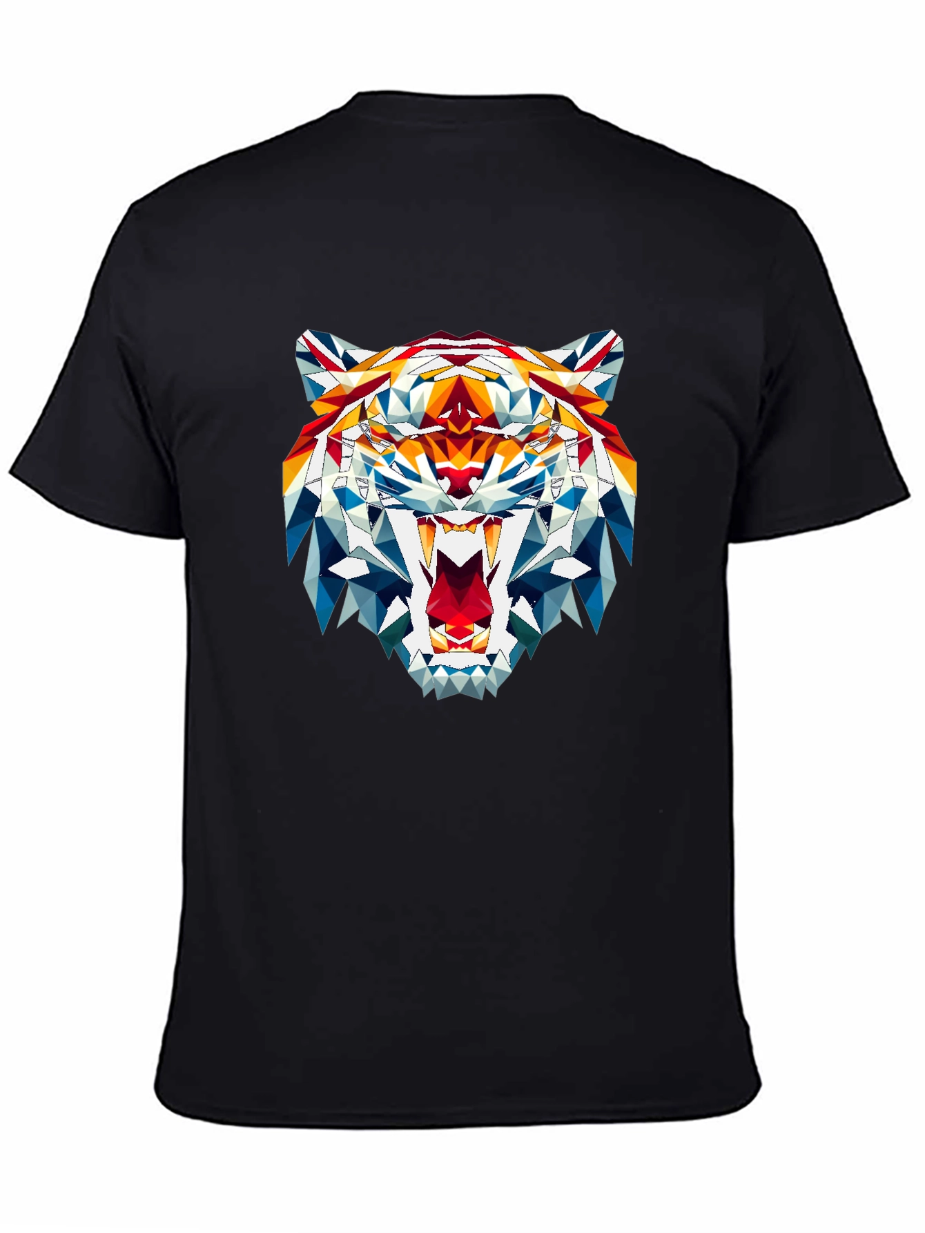 Black Geometric Tiger Graphic Tee - Fierce Style view 4