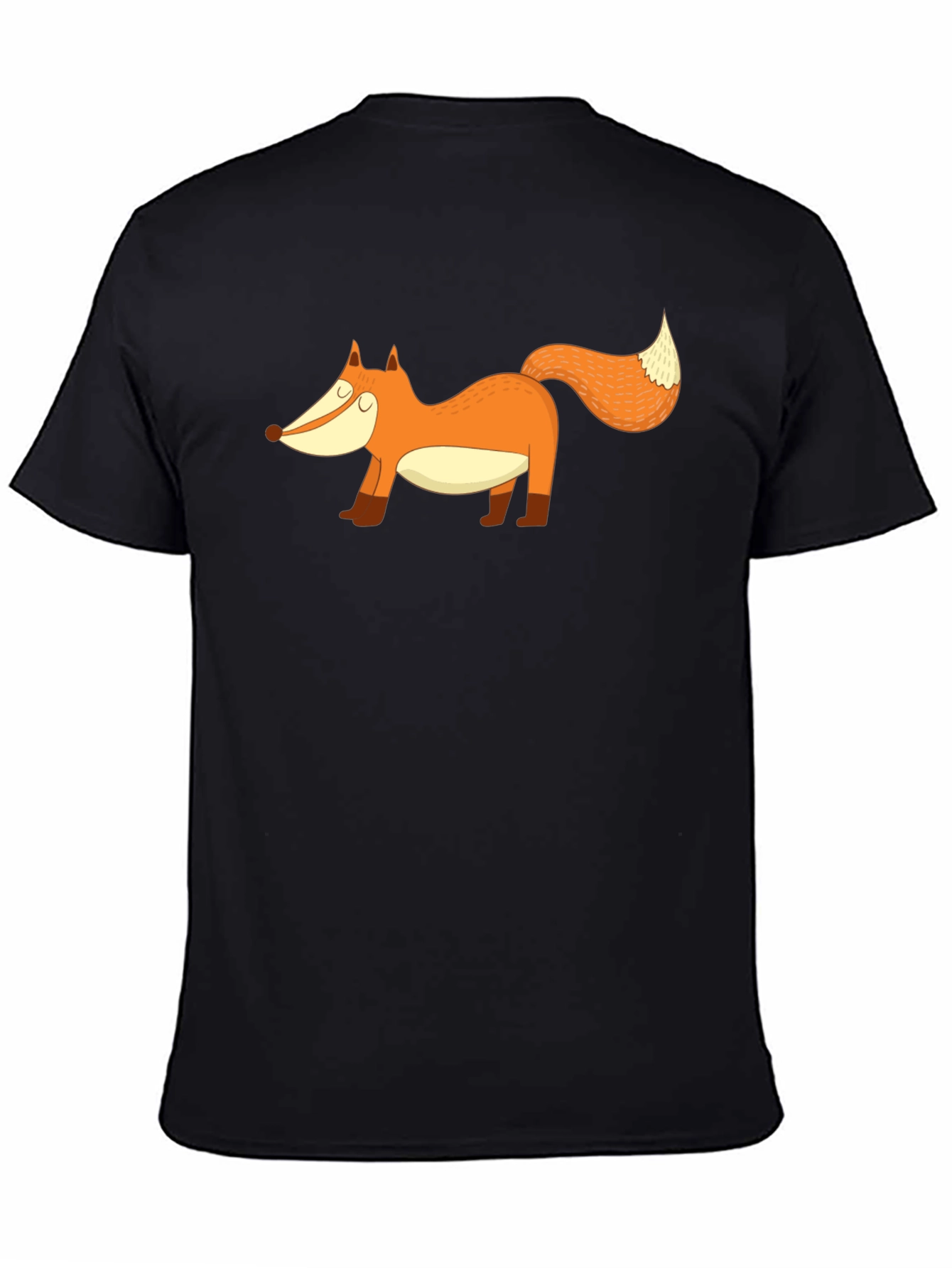 Black Fox Graphic Tee - Black Cotton Blend Casual T-Shirt view 4
