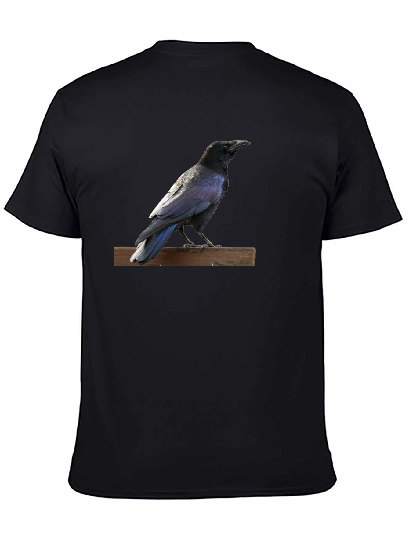 Black Raven Perched T-Shirt - Black Crew Neck view 4