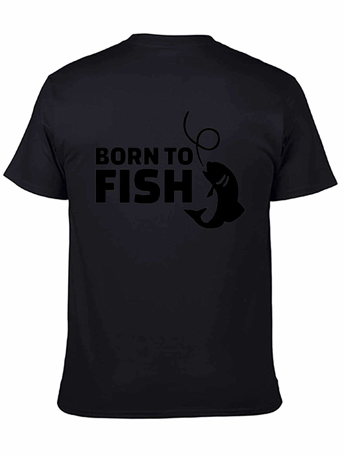 Black Born to Fish T-Shirt - Fishing Enthusiast Tee view 4