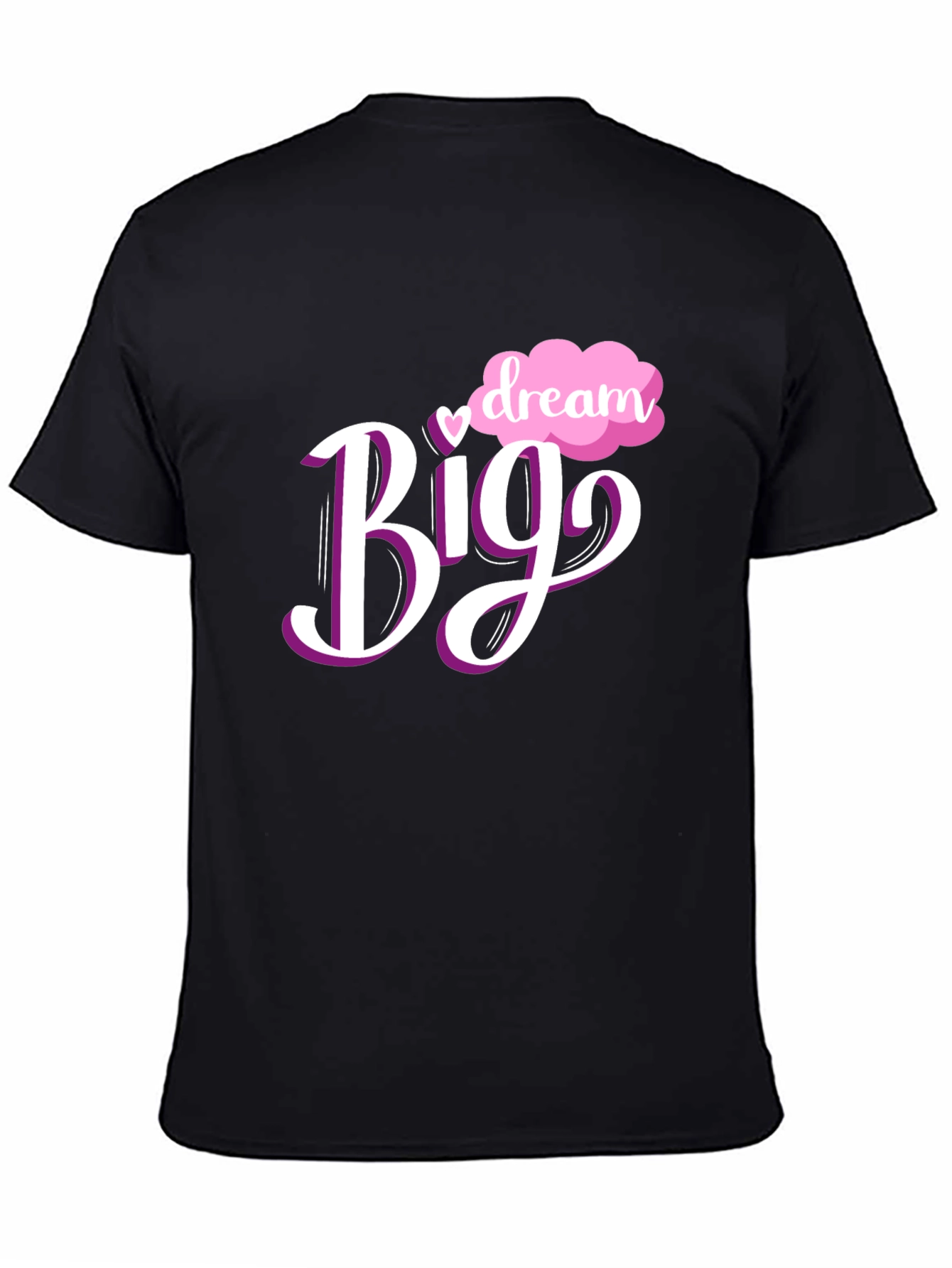 Black Dream Big Graphic Tee - Black Cotton Blend view 4