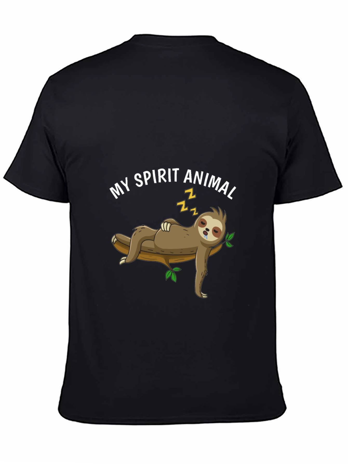 Black My Spirit Animal Sloth Graphic Tee view 4