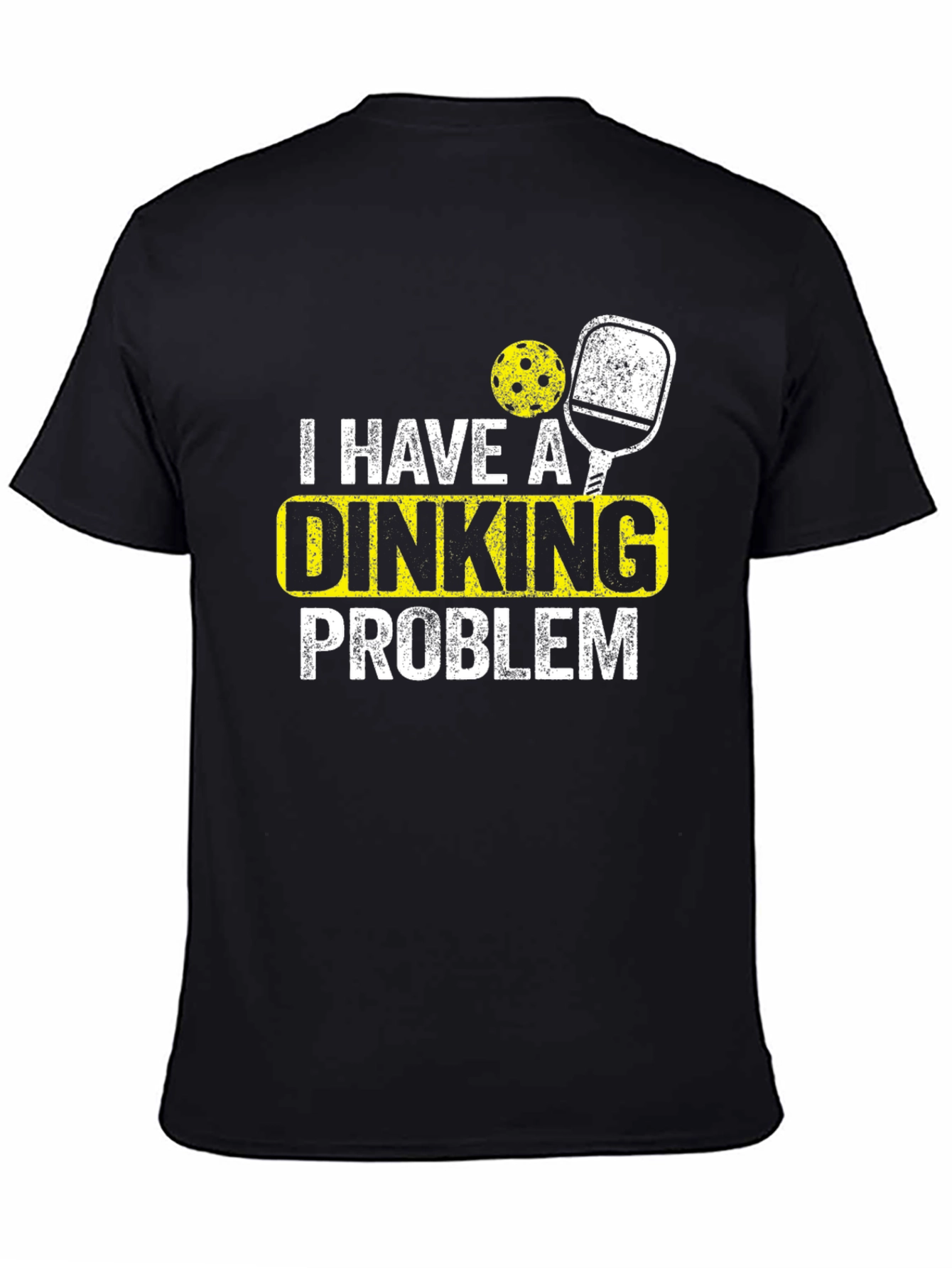 Black Dinking Problem Pickleball T-Shirt view 4