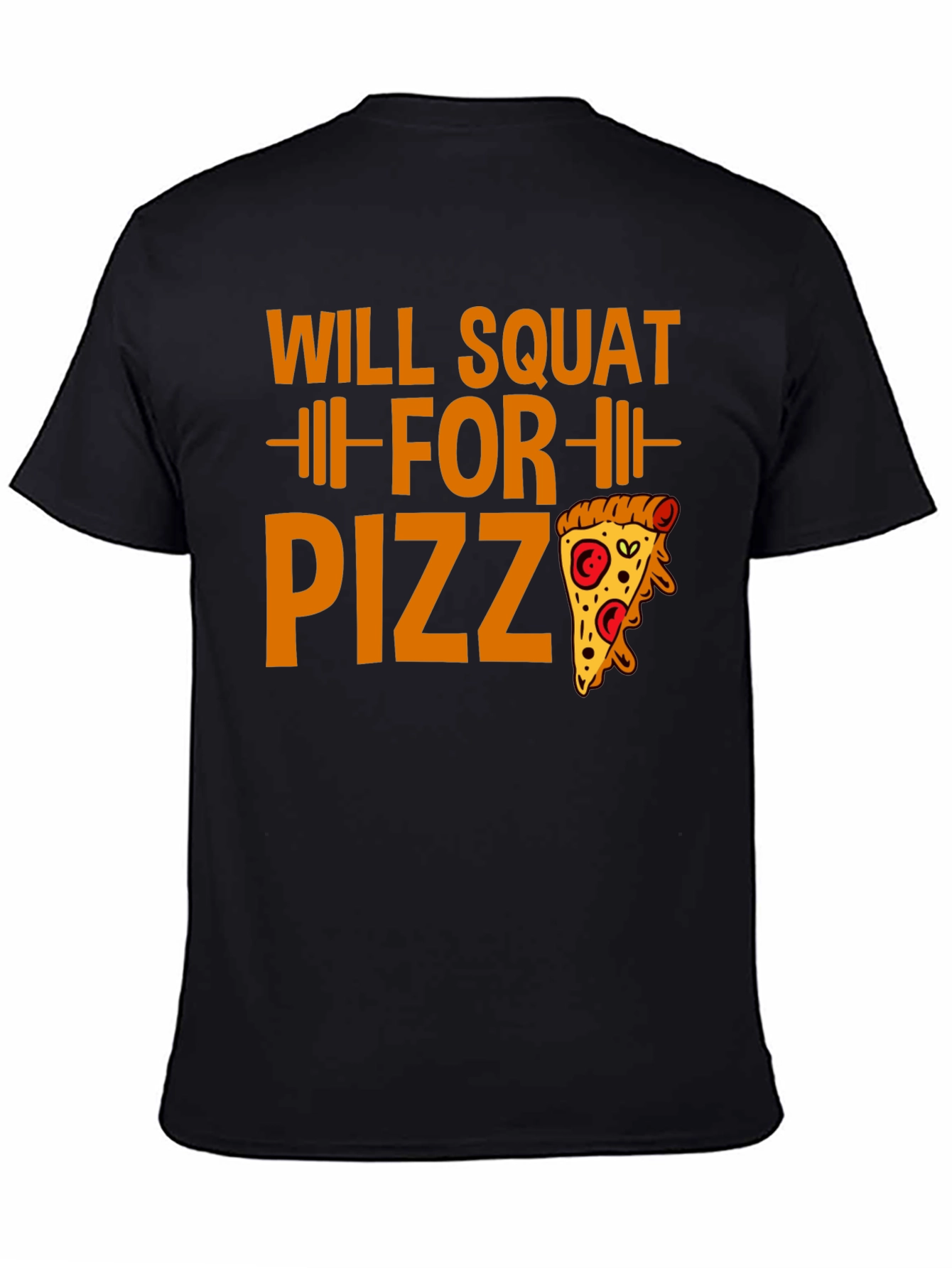 Black Will Squat for Pizza Funny Workout Tee view 4