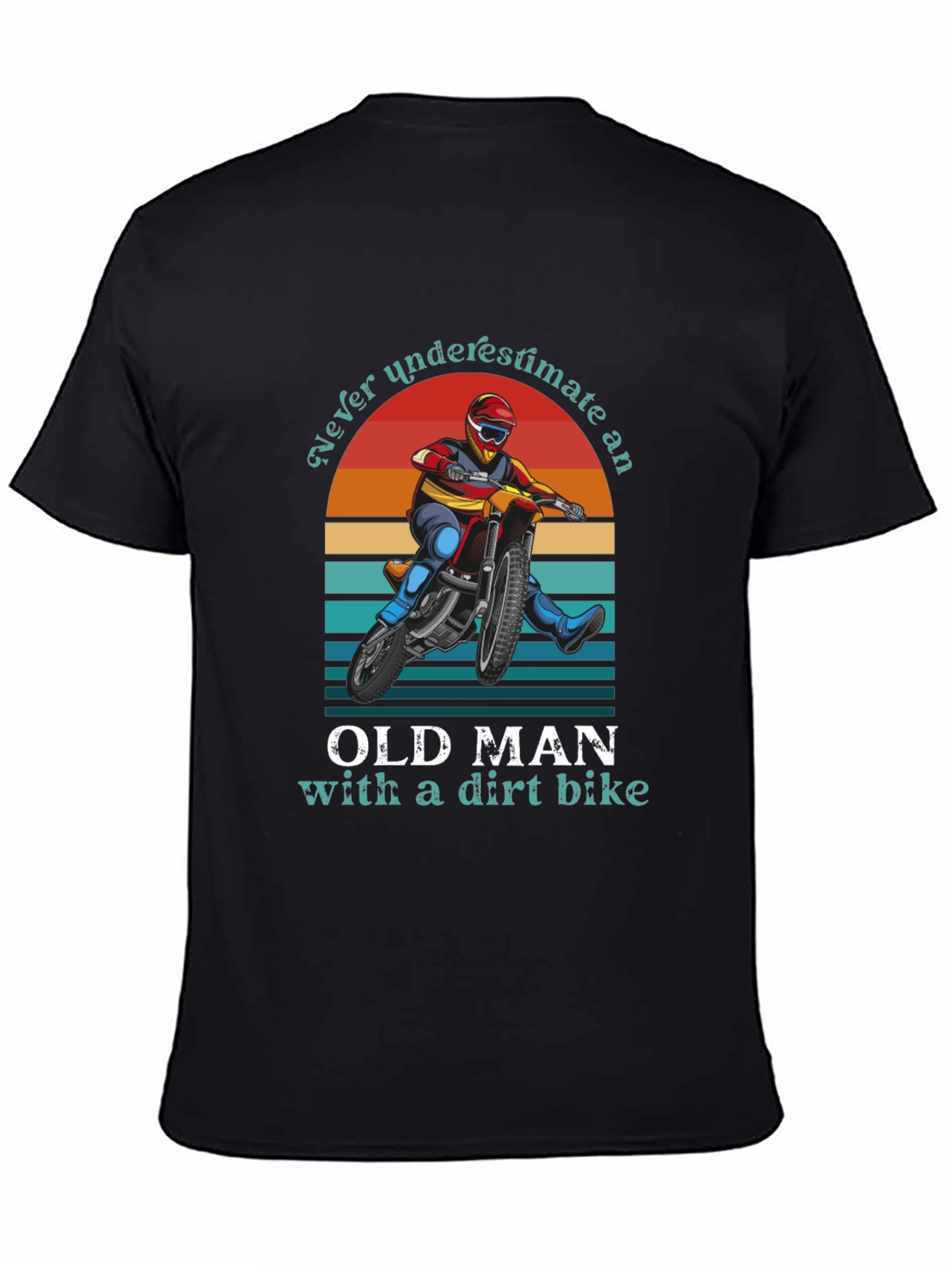 Black Old Man Dirt Bike Graphic Tee view 4