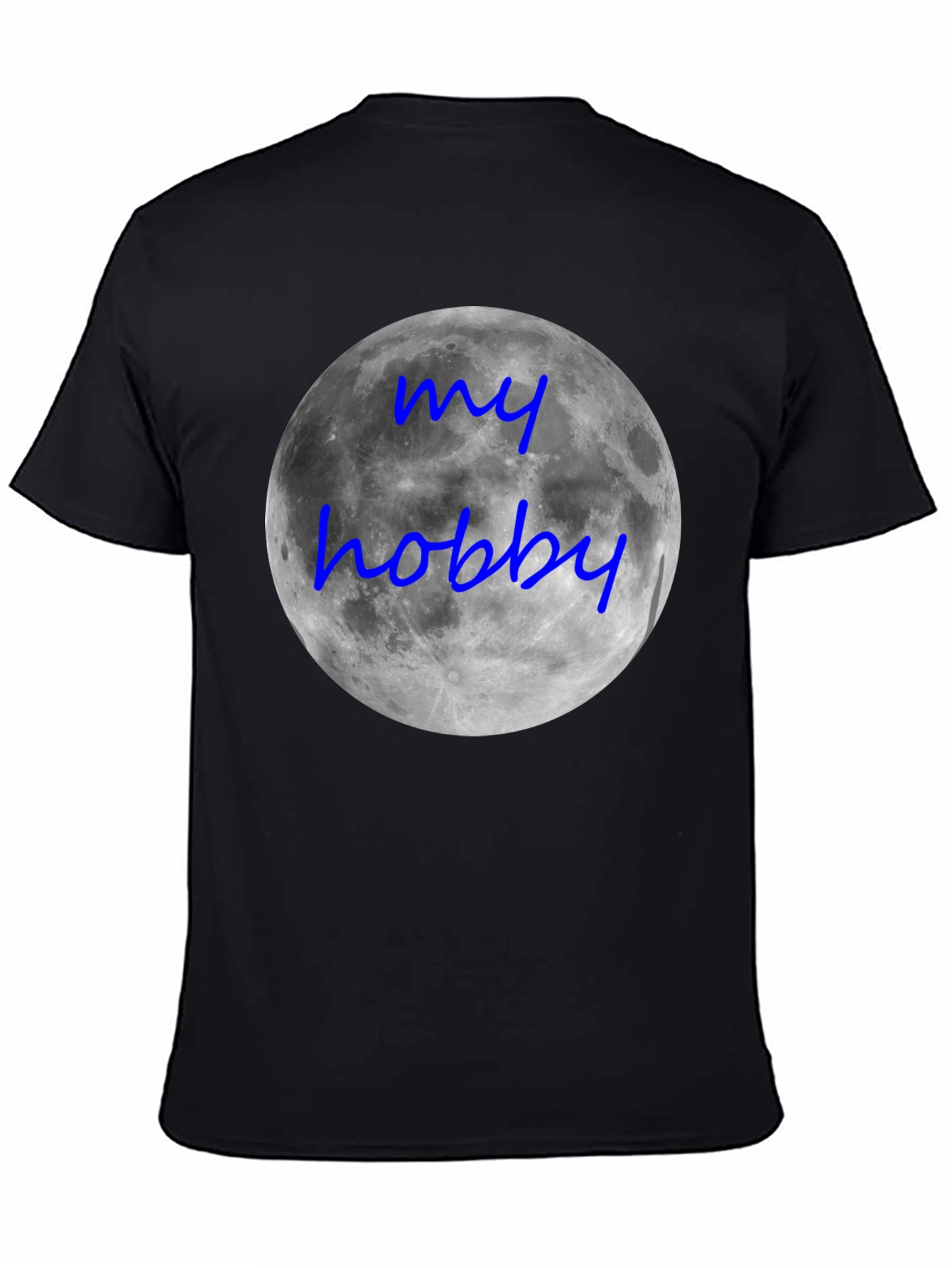 Black My Hobby Moon T-Shirt - Black Crew Neck Tee view 4