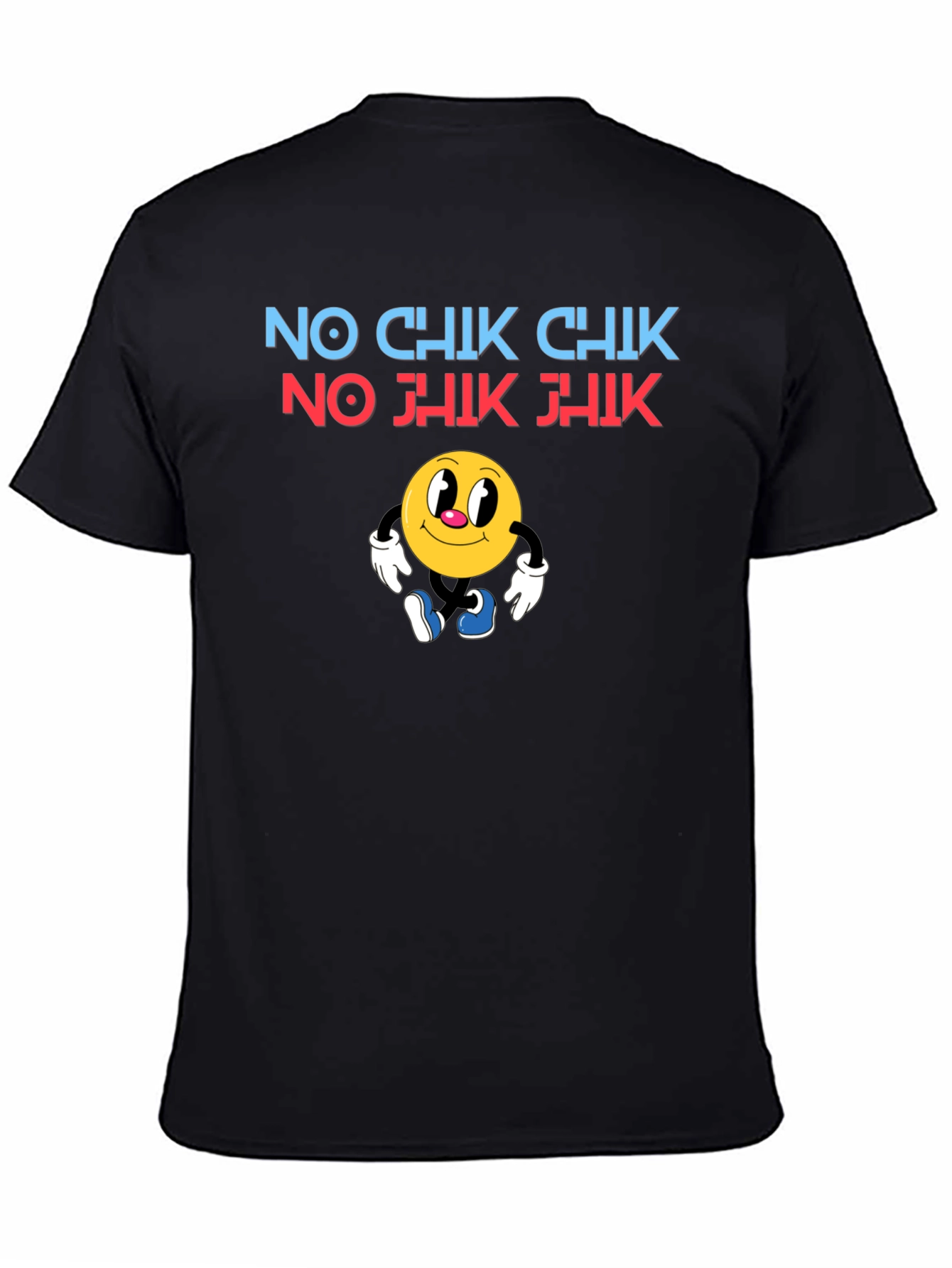 Black No Chik Chik T-Shirt - Classic Cartoon Style view 4