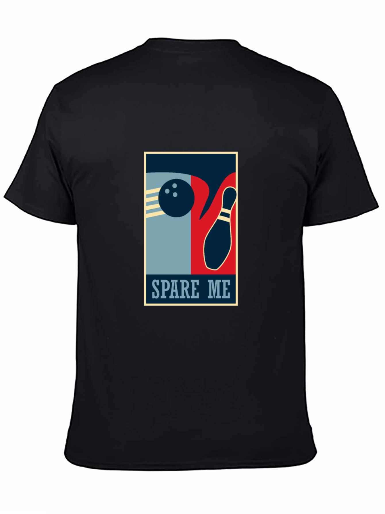 Black Spare Me Bowling Graphic T-Shirt - Black Cotton Tee view 4