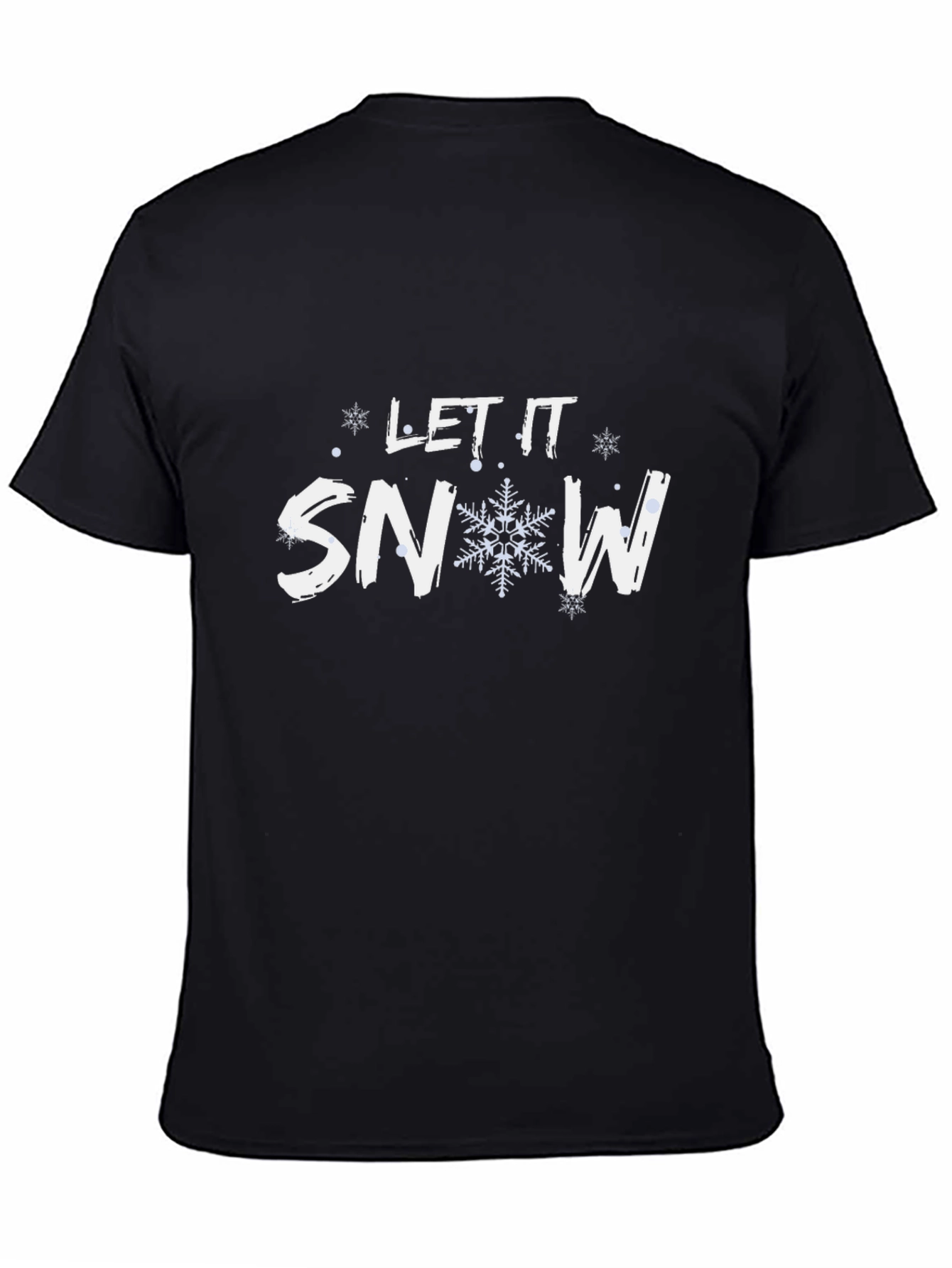 Black Let It Snow Graphic Tee - Winter Holiday T-Shirt view 4