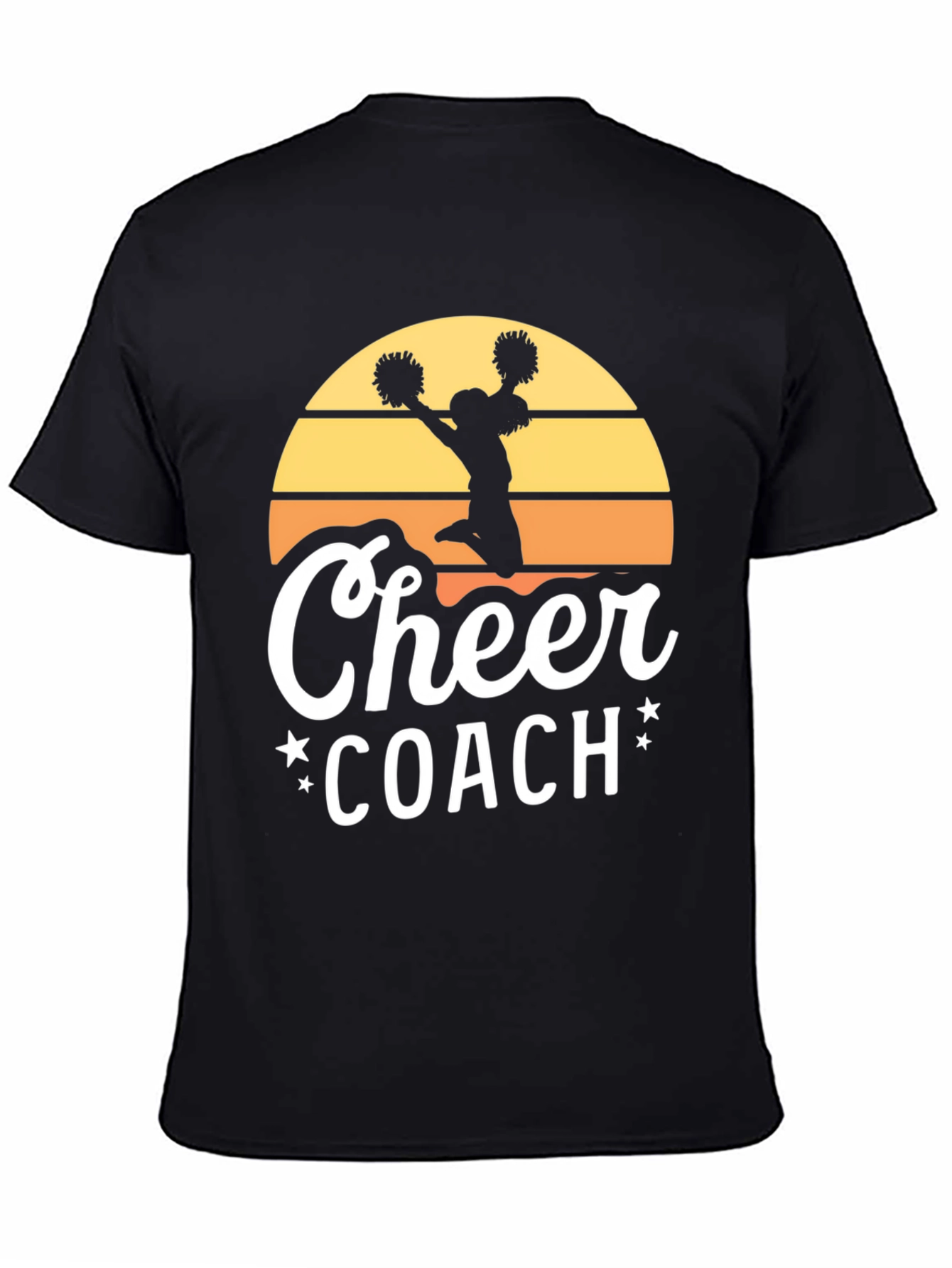 Cheer Coach Graphic Tee - Retro Sunset Design - 4