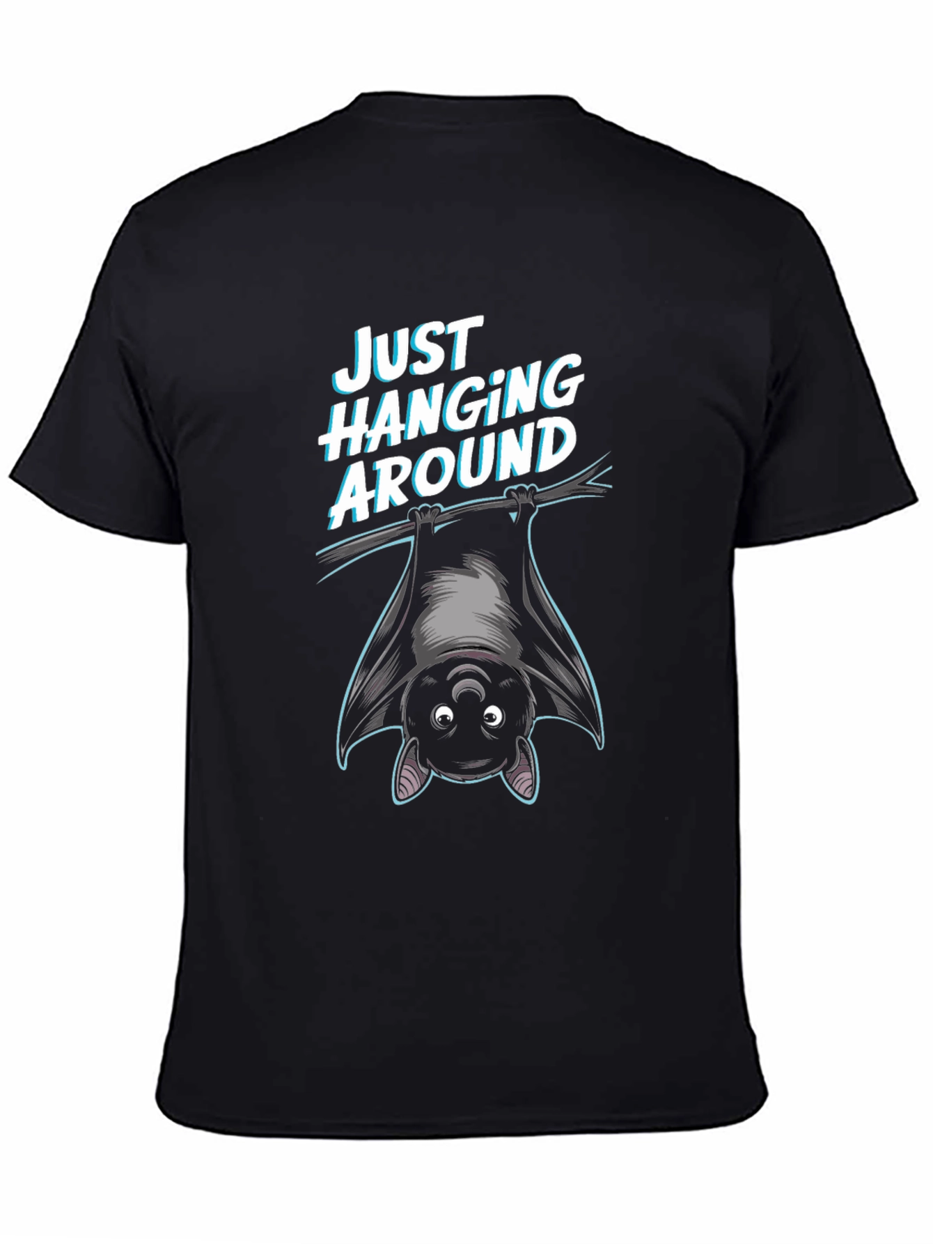 Black Just Hanging Around Bat Graphic T-Shirt view 4